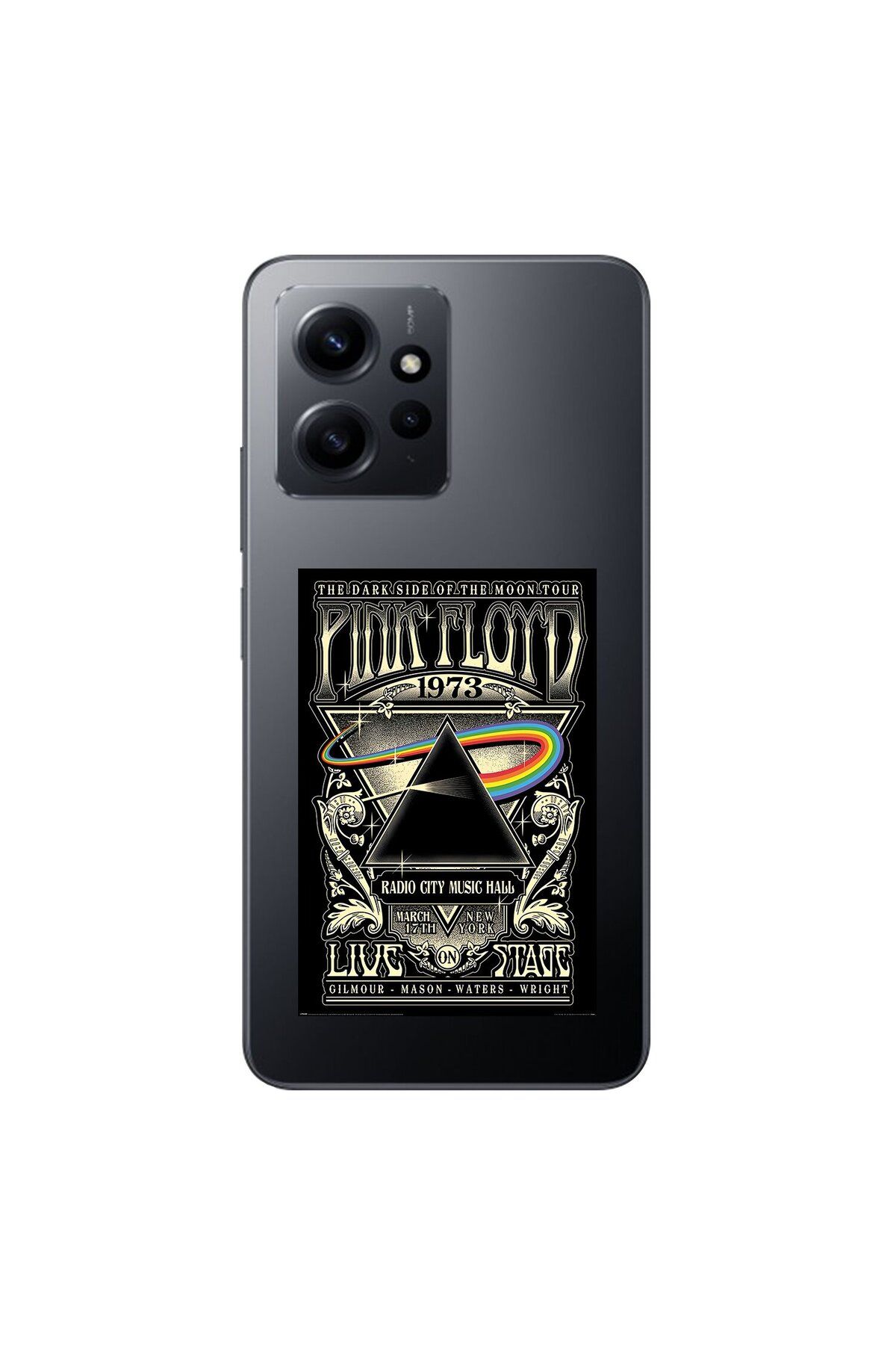 Dali Design Xiaomi Redmi Note 12 Uyumlu Şeffaf Kılıf Pink Floyd Tasarımlı
