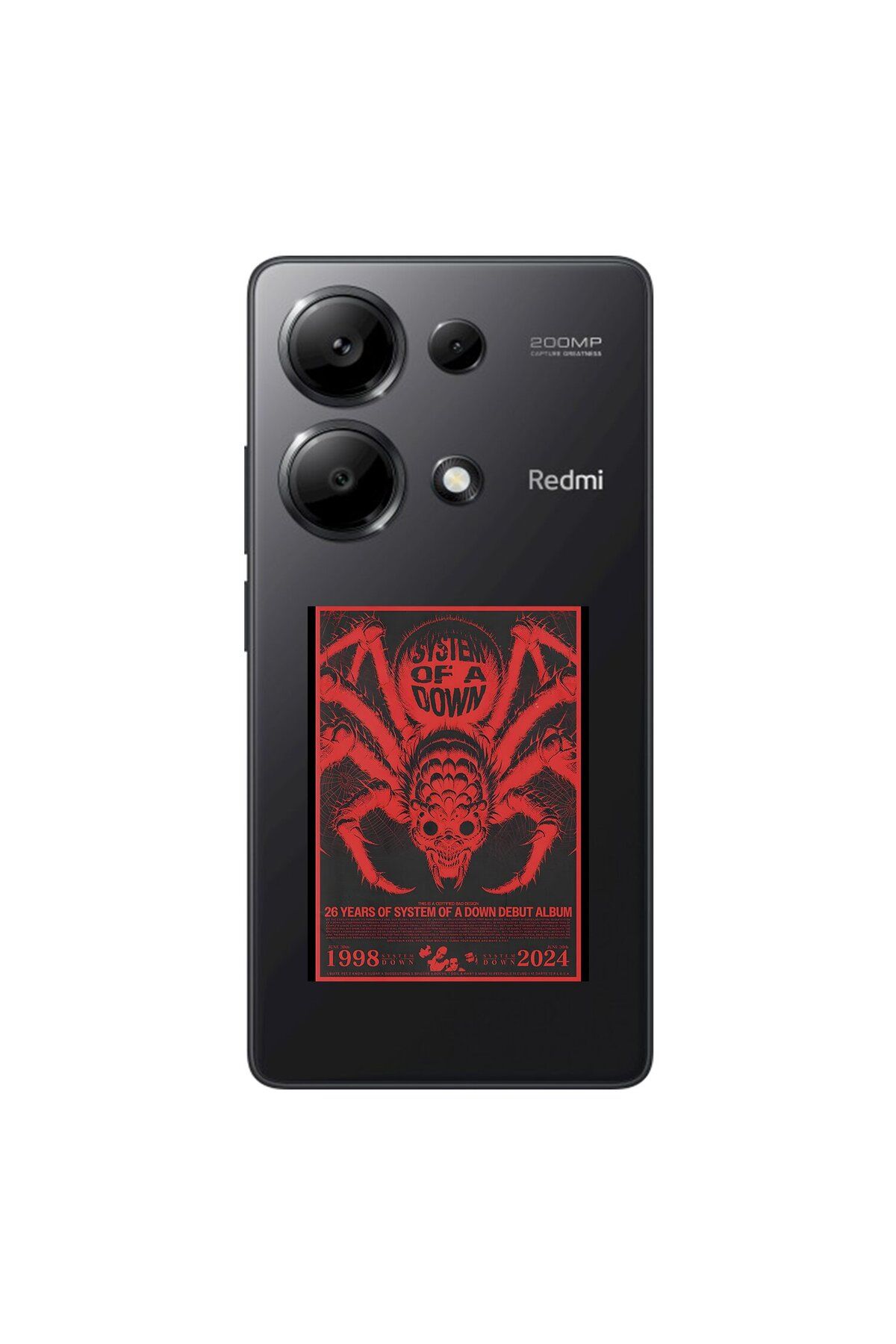 Dali Design Xiaomi Redmi Note 13 Pro Uyumlu Şeffaf Kılıf System of A Down Tasarımlı