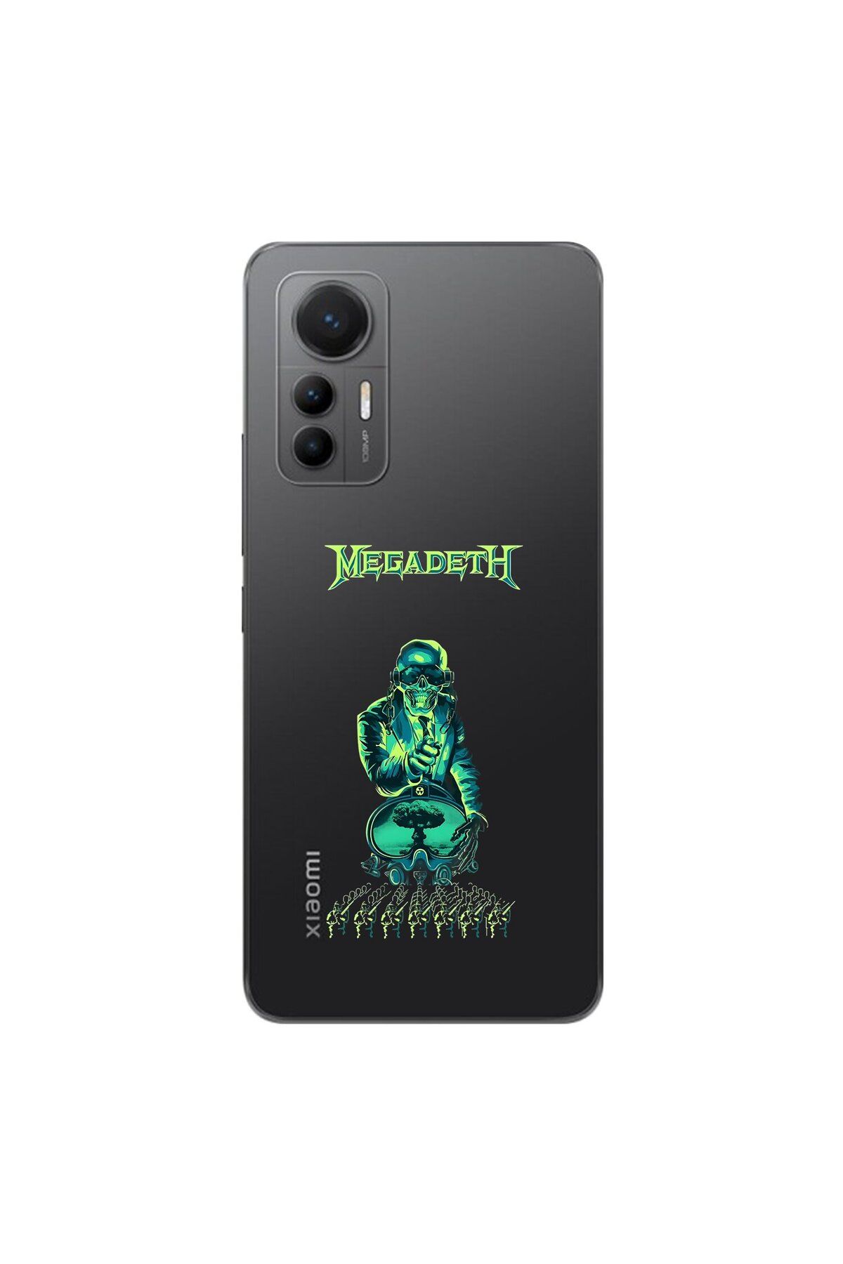 Dali Design Xiaomi Mi 12 Lite Uyumlu Şeffaf Kılıf Mega Death Tasarımlı