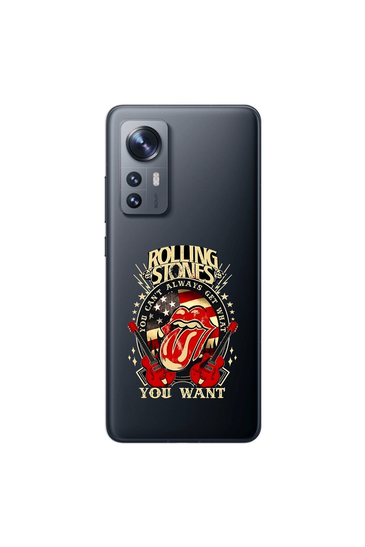 Dali Design Xiaomi Mi 12 Pro Uyumlu Şeffaf Kılıf Rolling Stones Tasarımlı