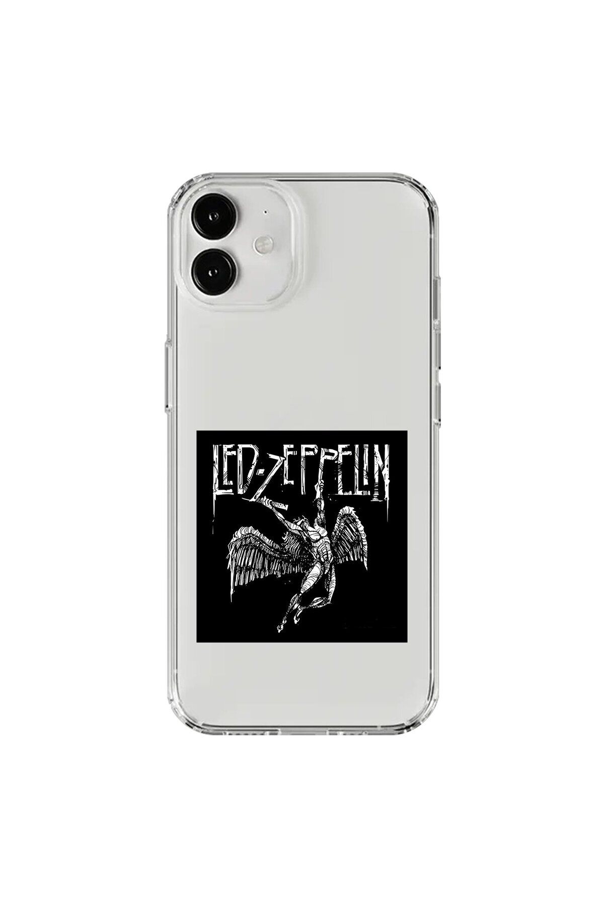 Dali Design iPhone 12 Uyumlu Şeffaf Kılıf Led Zeppelin Tasarımlı