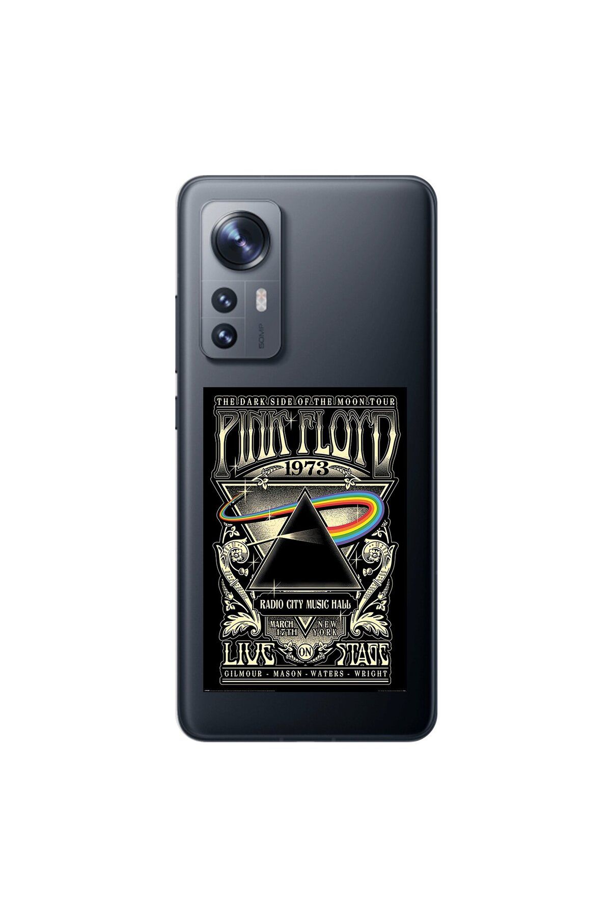 Dali Design Xiaomi Mi 12 Pro Uyumlu Şeffaf Kılıf Pink Floyd Tasarımlı