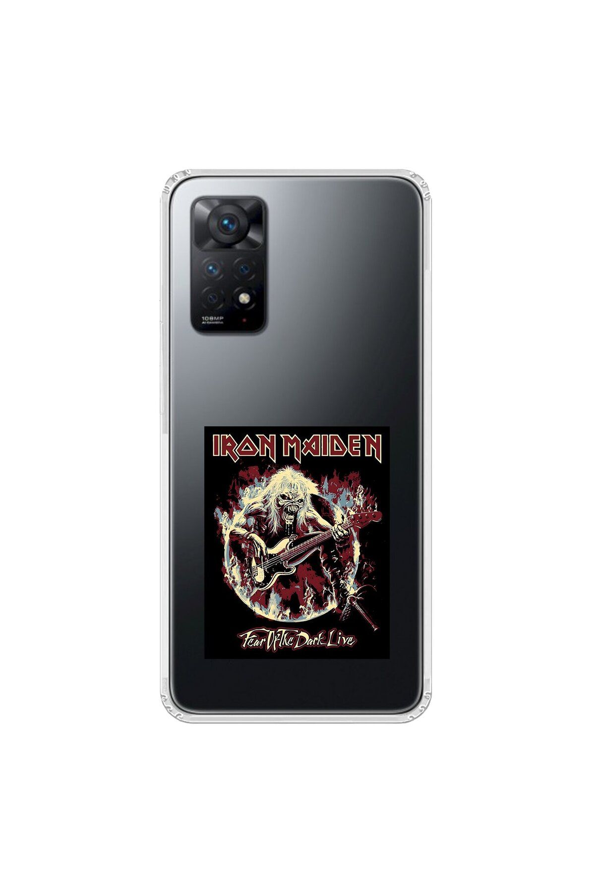 Dali Design Xiaomi Redmi Note 11 Pro Uyumlu Şeffaf Kılıf Iron Maiden Tasarımlı