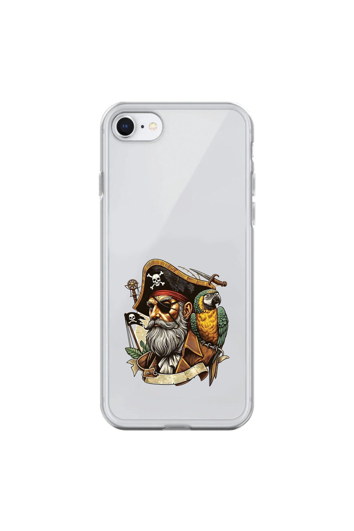 Dali Design iPhone 7 Uyumlu Şeffaf Kılıf Pirate 3 Tasarımlı