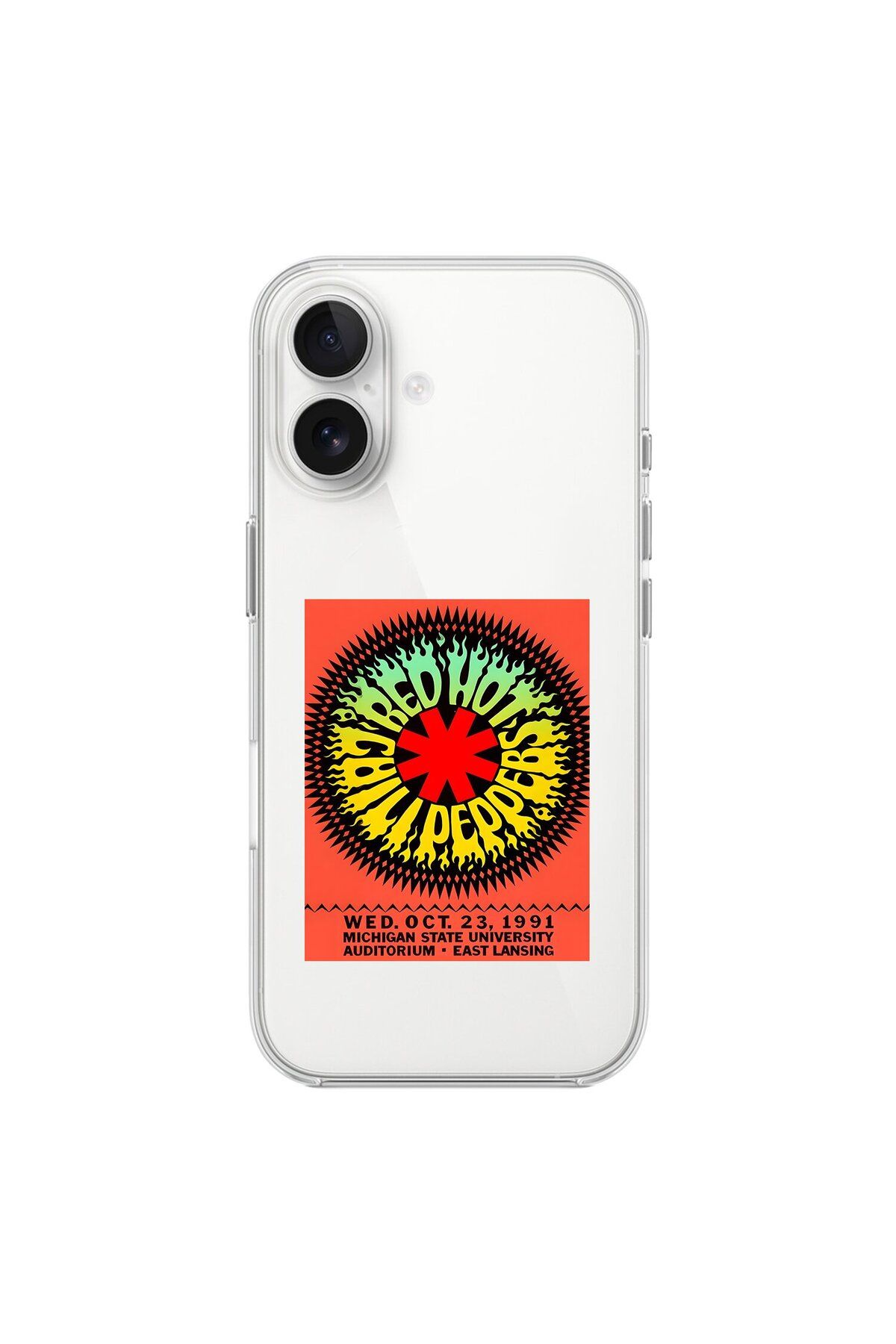 Dali Design iPhone 16 Uyumlu Şeffaf Kılıf Red Hot Chili Peppers Tasarımlı