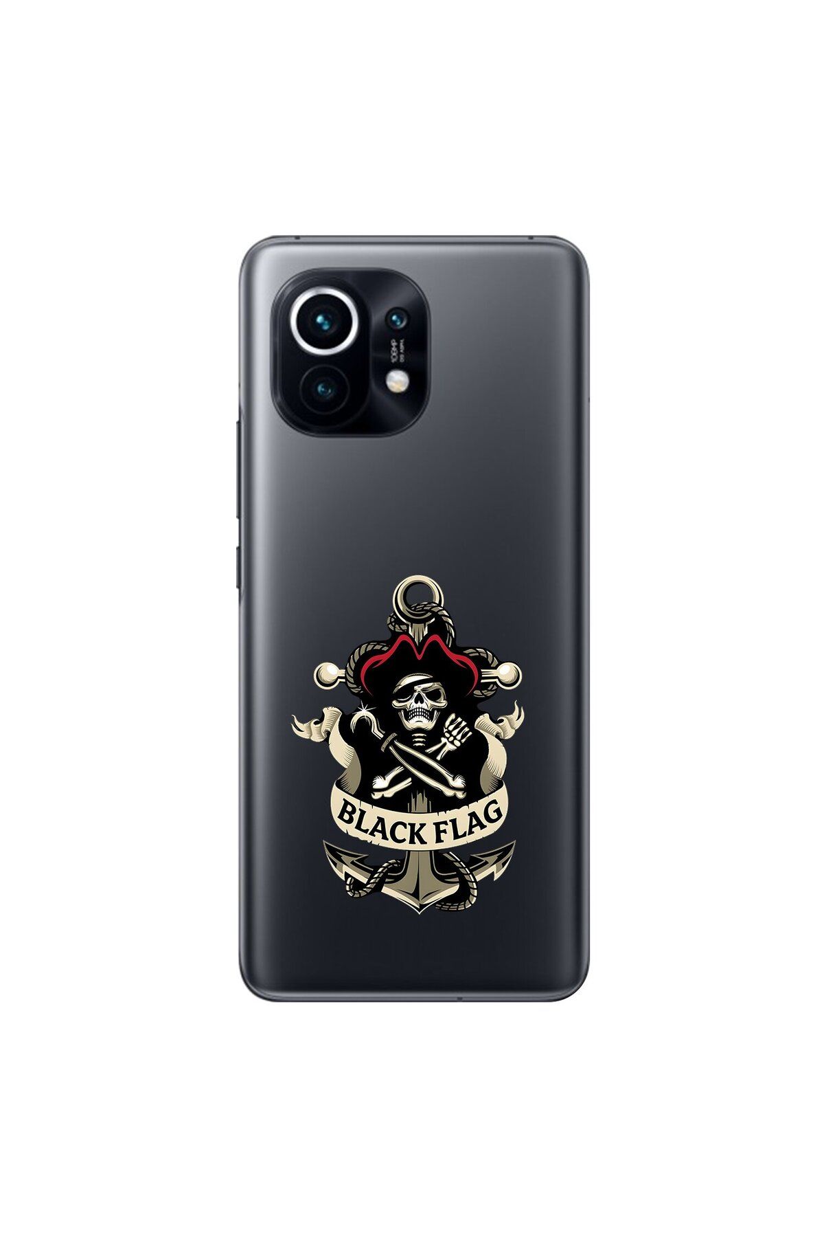 Dali Design Xiaomi Mi 11 Uyumlu Şeffaf Kılıf Pirate 4 Tasarımlı