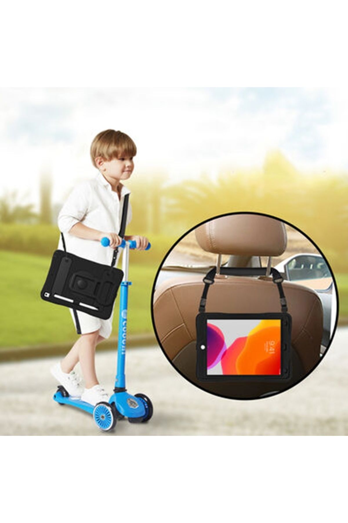 GRABONO Apple iPad 10.2 2021 (9.Nesil) TABLET KILIFI OMUZ ASKILI DEFENDER ZIRH TANK SERİSİ