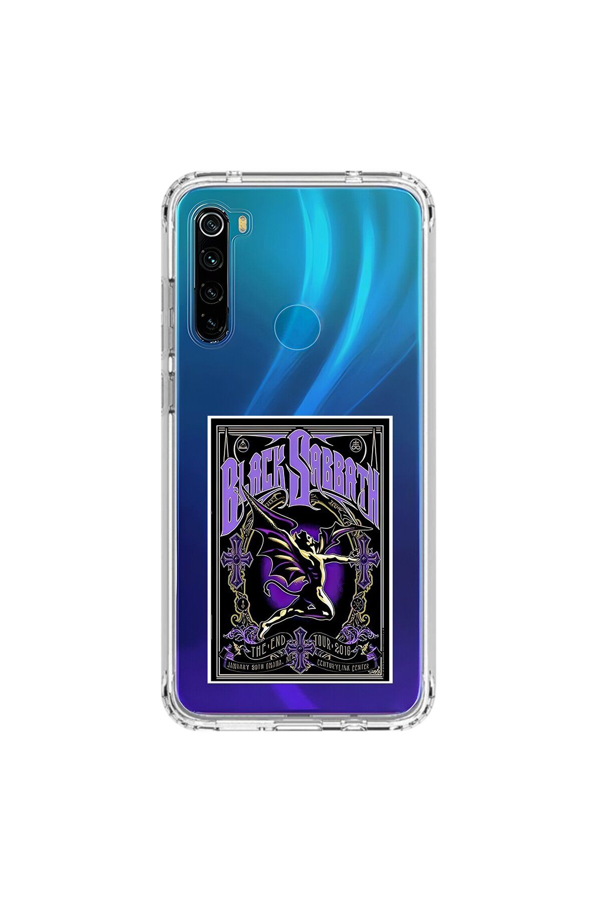 Dali Design Xiaomi Redmi Note 8 Uyumlu Şeffaf Kılıf Black Sabbath Tasarımlı