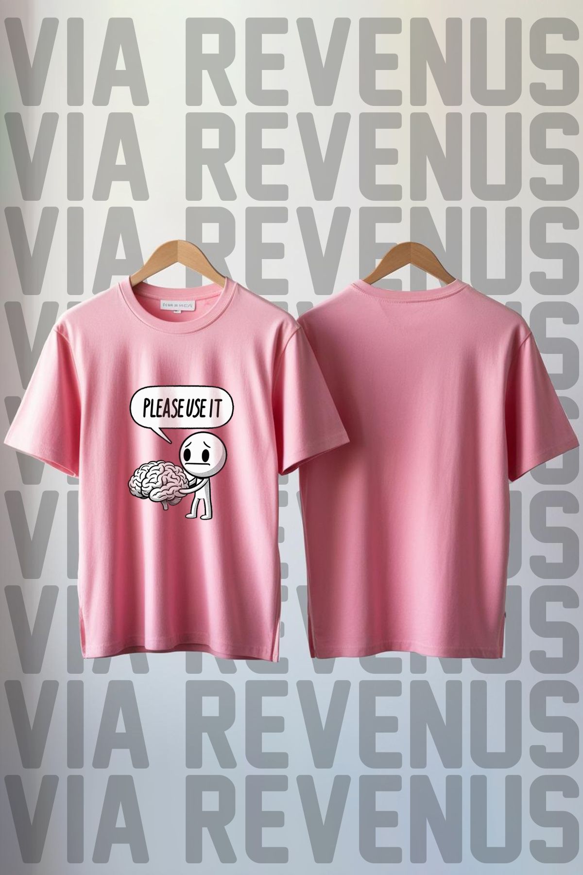 Vordevia Please Use It Baskılı Geniş Kalıp Unisex Bisiklet Yaka Tshirt
