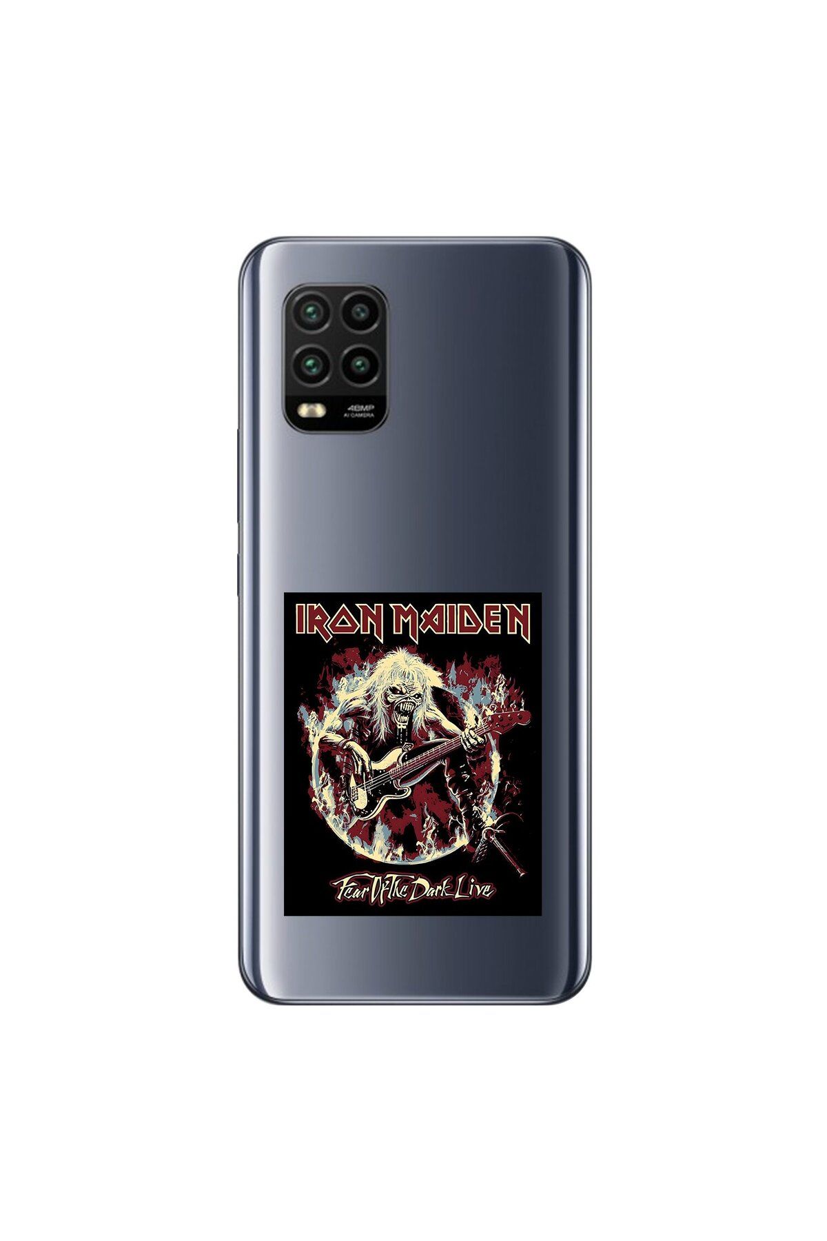 Dali Design Xiaomi Mi 10 Lite Uyumlu Şeffaf Kılıf Iron Maiden Tasarımlı