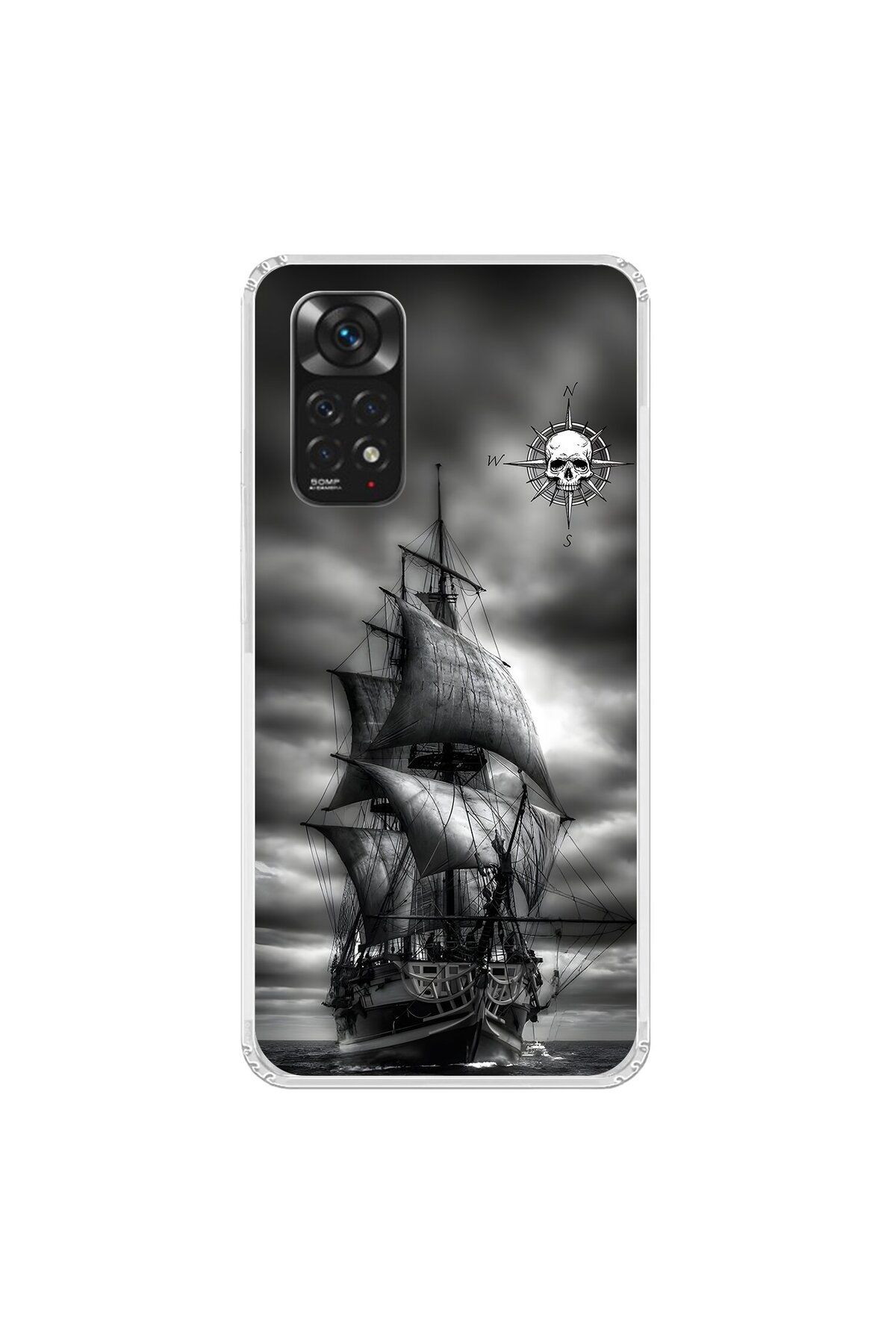 Dali Design Xiaomi Redmi Note 11 Uyumlu Şeffaf Kılıf Pirate 2 Tasarımlı