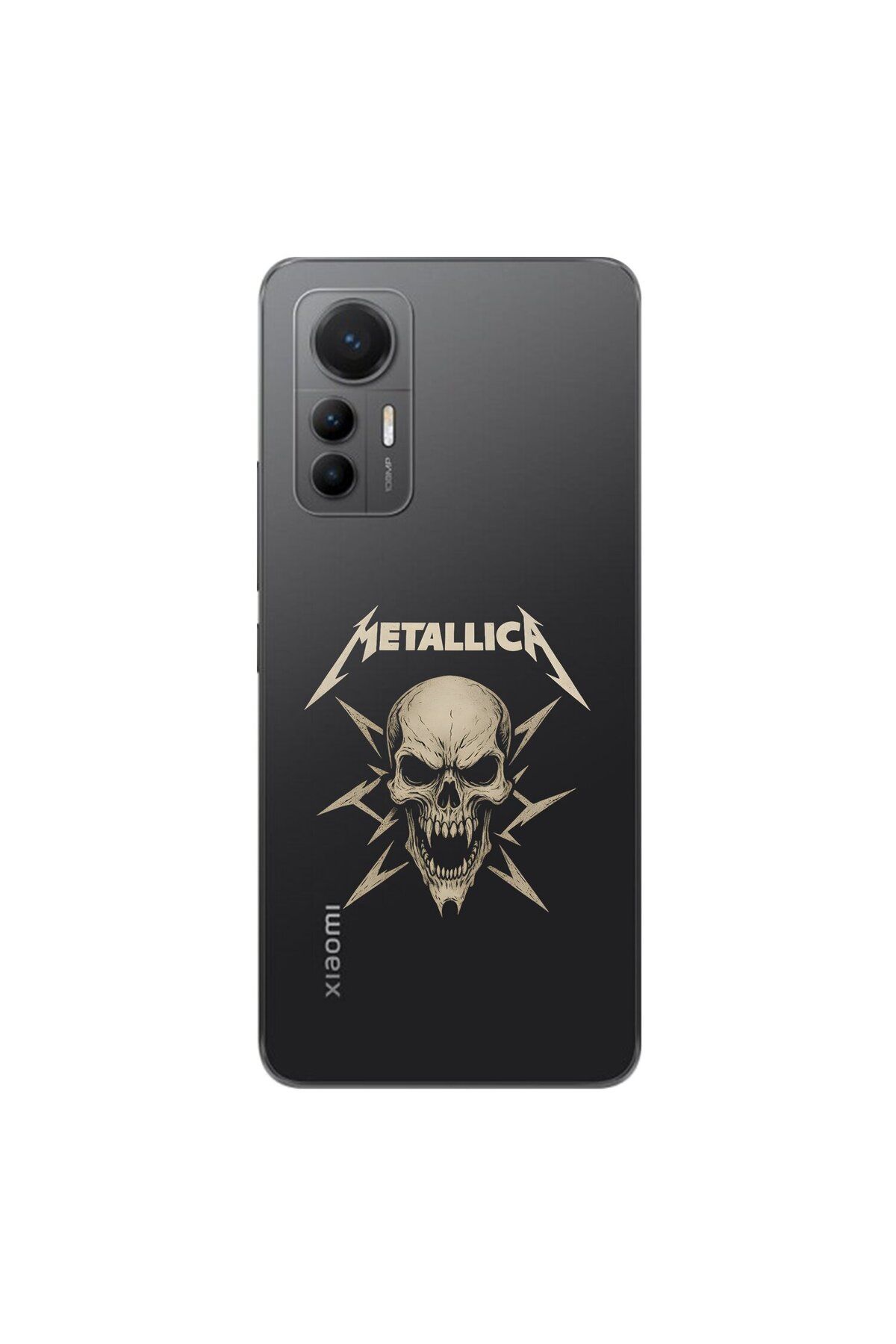 Dali Design Xiaomi Mi 12 Lite Uyumlu Şeffaf Kılıf Metallica Tasarımlı