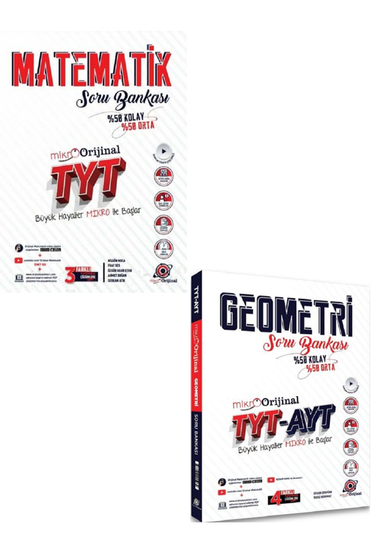 Evrensel İletişim Yayınları Mikro TYT Matematik Soru Bankası + Mikro TYT AYT Geometri Soru Bankası / 2 KİTAP SET