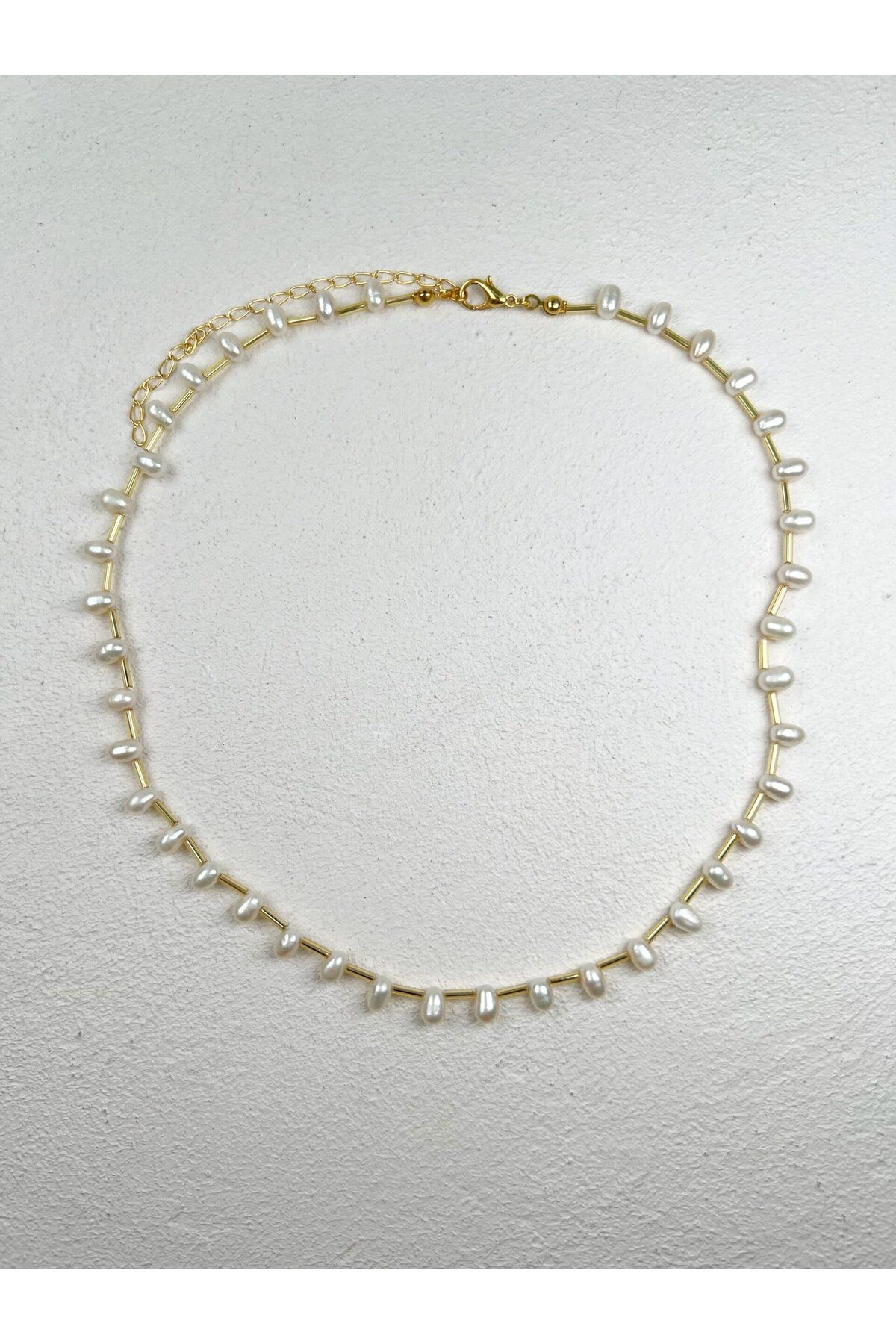Roze & More Gold İnci Kolye