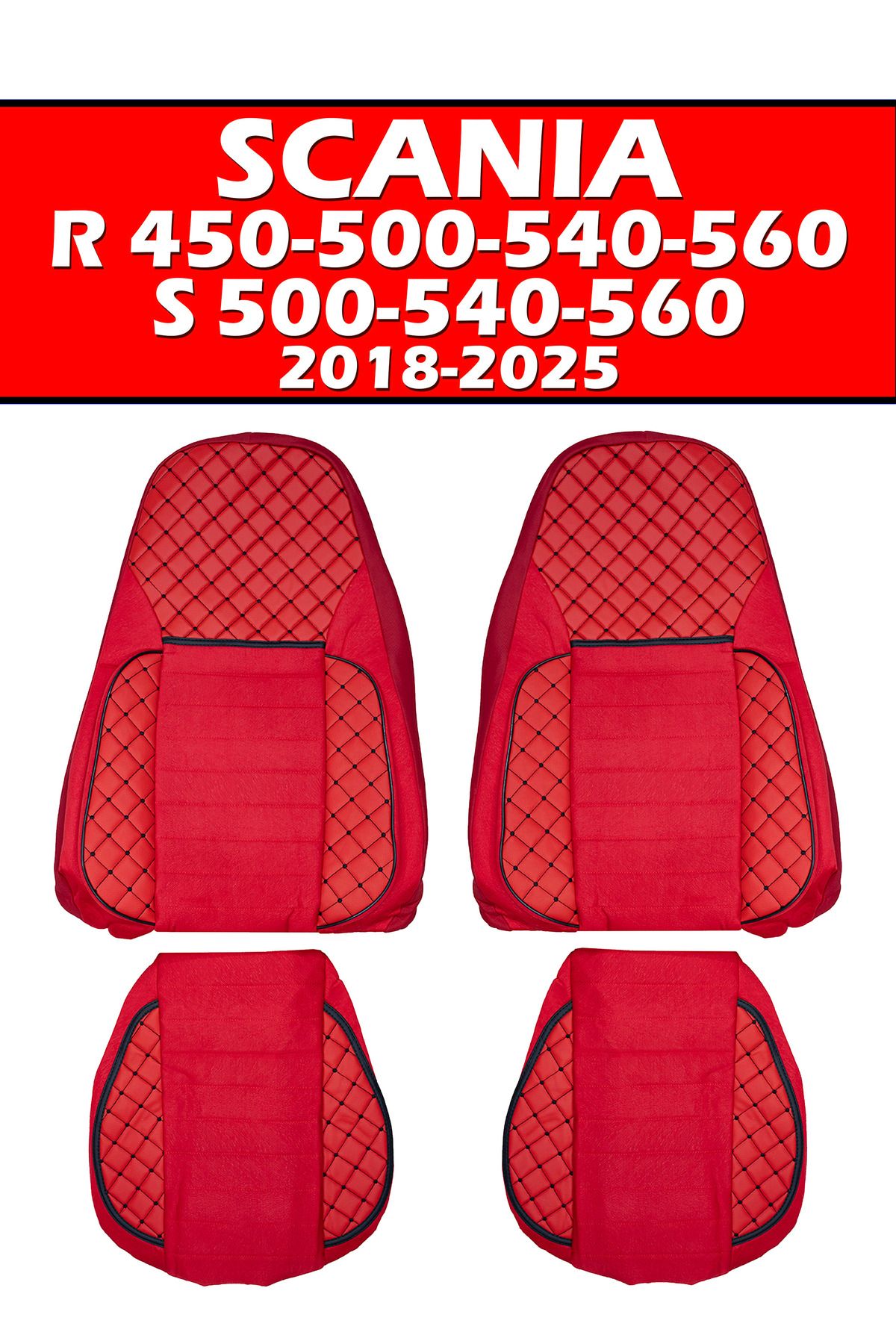 VIPTIRSHOP SCANIA R 450-500 / S 500-540 (2018-2025) DERİ SÜET ORTAPEDİK KOLTUK KILIFI