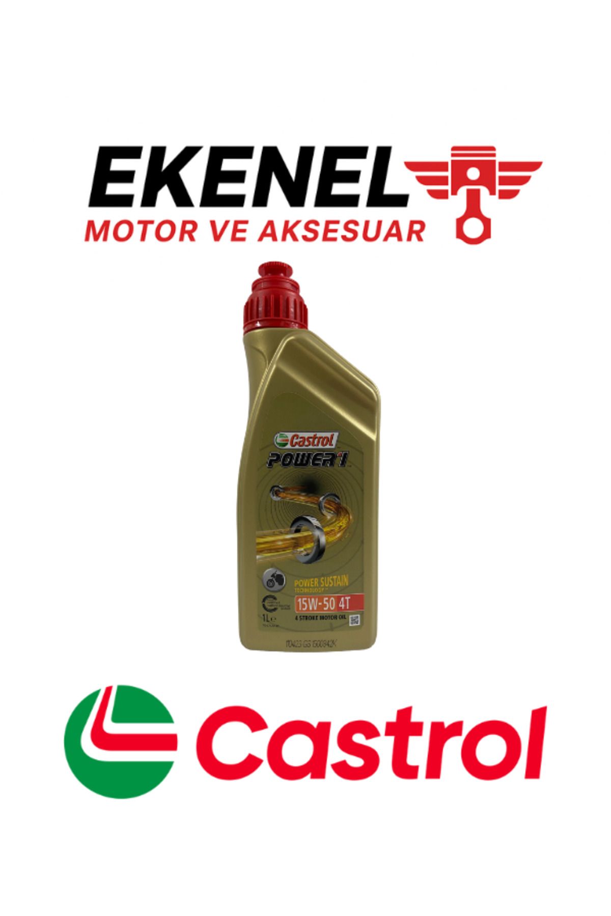CASTROL Power1 15W-50 4T Motosiklet Yağı 1 Litre | Yüksek Sıcaklıkta Maksimum Koruma