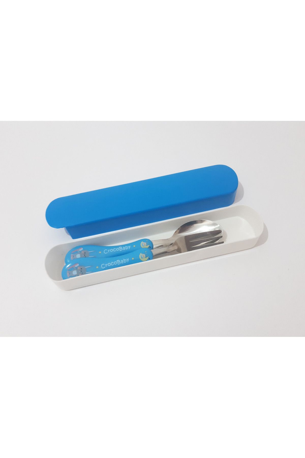 renkli çiçekler-Fork Spoon Cartoon Patterned Fork Spoon Set for Kids 4