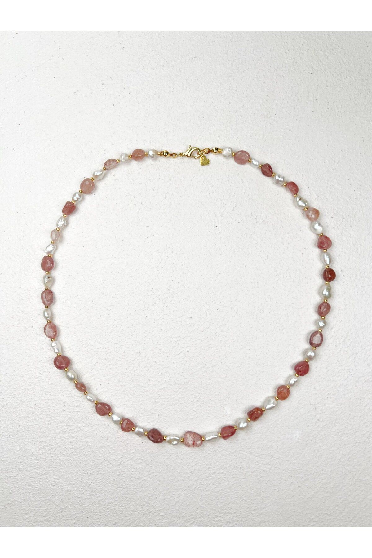 Roze & More Barok İnci・Çilek Kuvars Kolye
