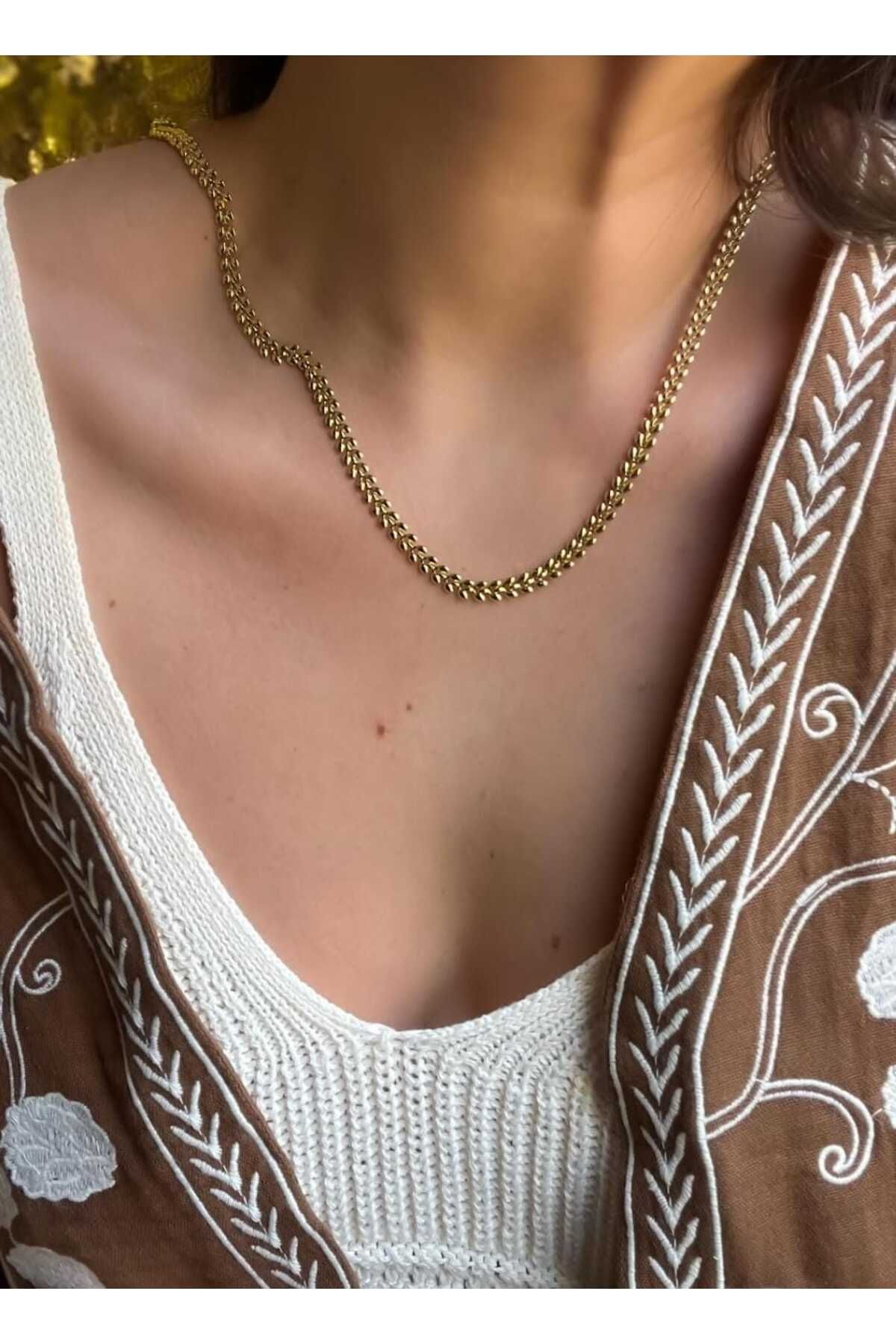 Bubbleatelier Çelik örme gold zincir kolye