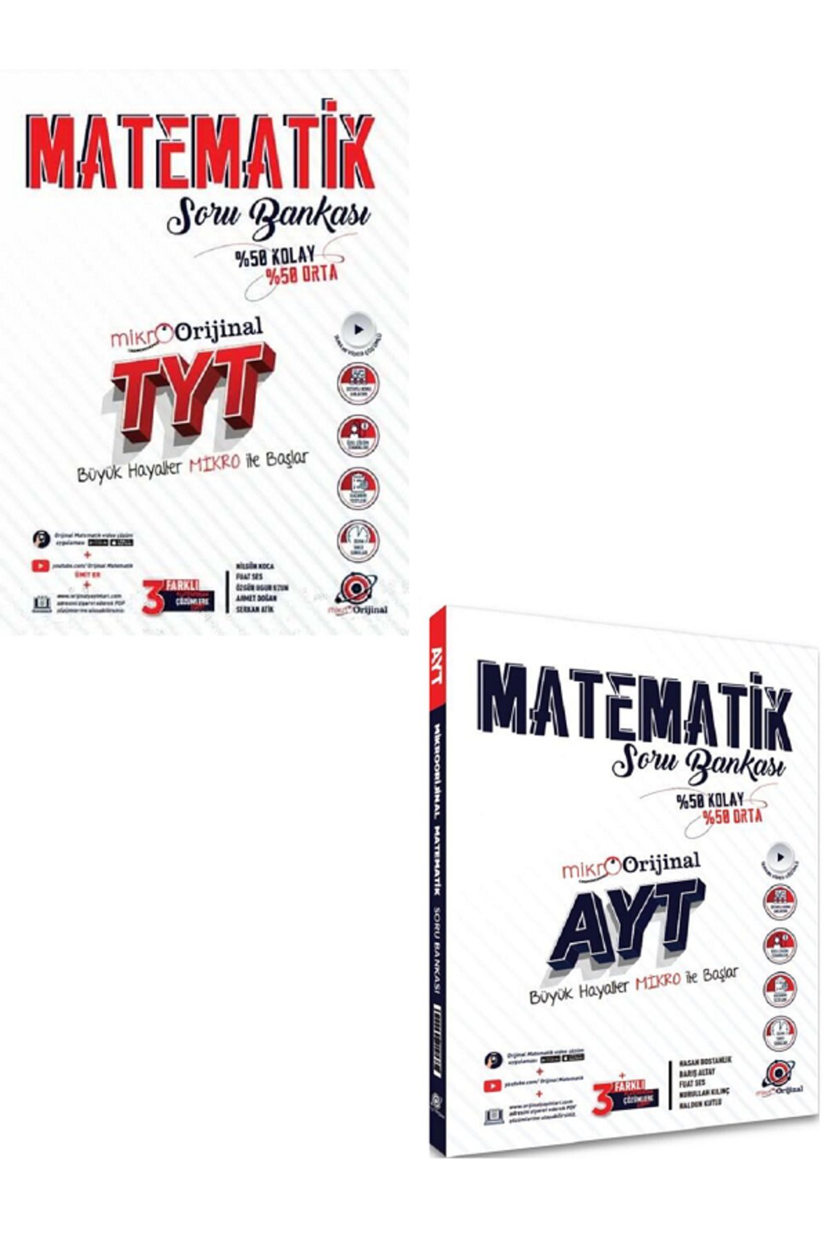 Evrensel İletişim Yayınları Mikro TYT Matematik Soru Bankası + Mikro AYT Matematik Soru Bankası / 2 KİTAP SET