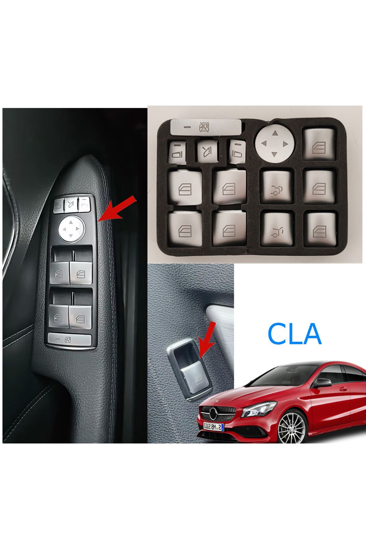 GCP German Car Parts CLA Cam Tuşu Kaplama Seti - CLA Buton Kaplama Seti