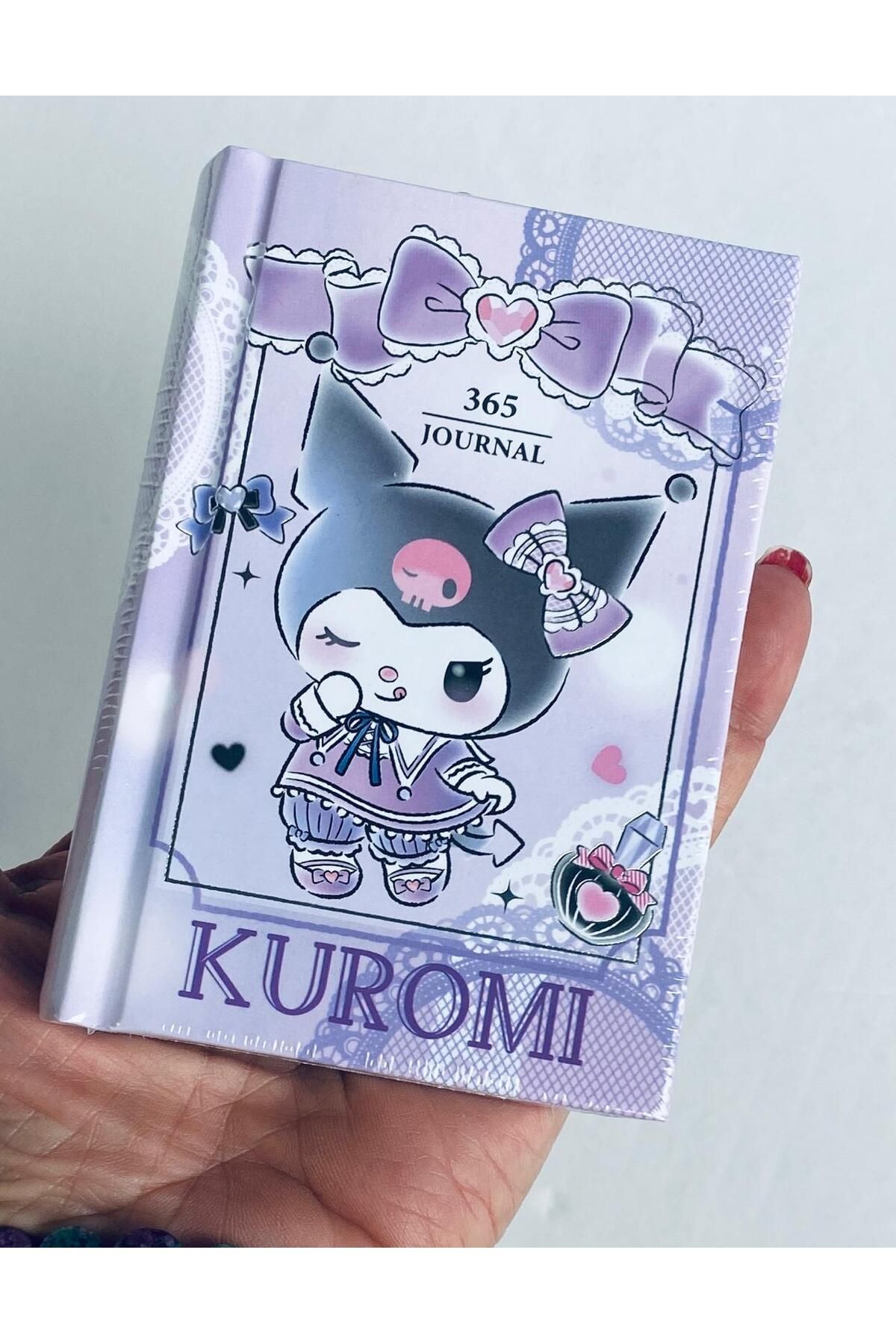 victoria journal Victori's Journals VJ Kuromi lisanslı 365 Günlük 368 sayfa A7 ebatında gümüş varaklı kenarlı defter