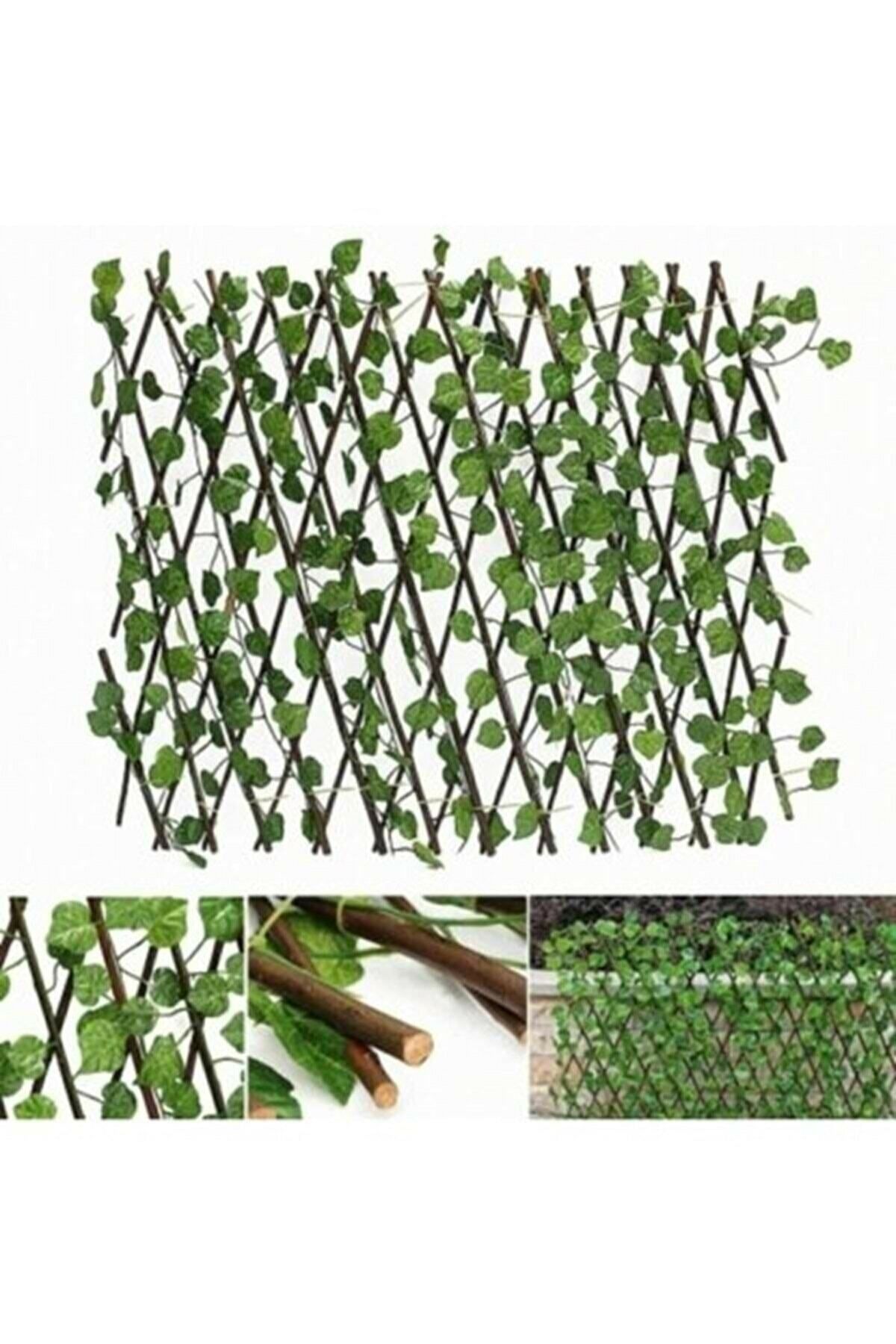 Saatistan Ayarlanabilir Akordeon Dekoratif Yapay Sarmaşıklı Çit 3x120 cm