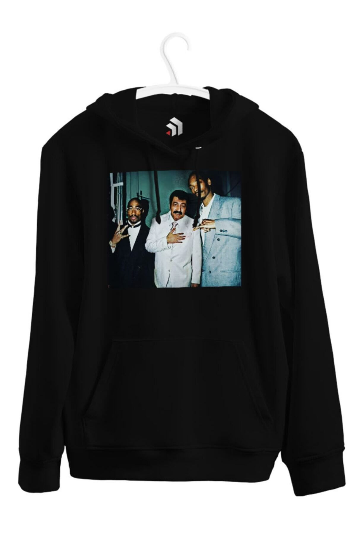 karikatürstore Müslüm Gürses Tupac Ve Snoop Dogg Baskılı Kapşonlu Sweatshirt
