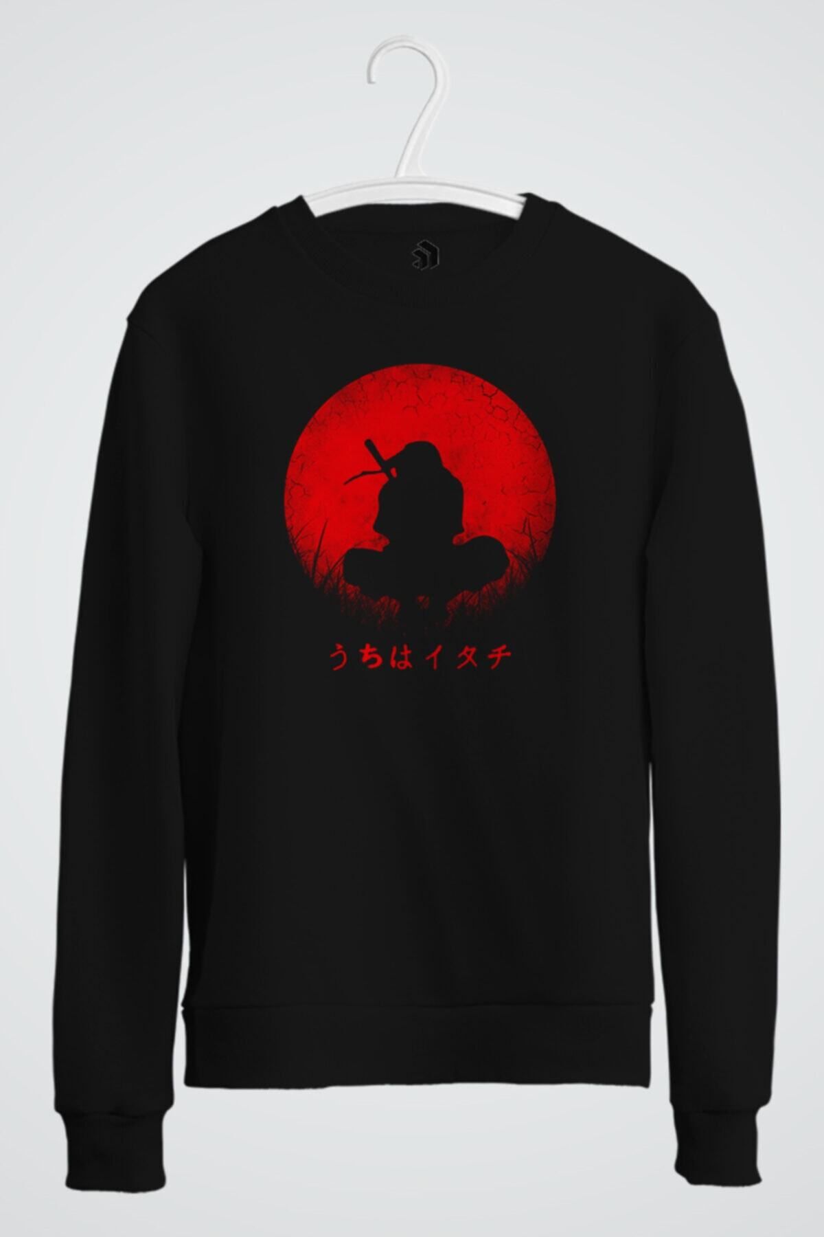 karikatürstore Itachi Uchiha Baskılı Anime Baskılı Sweatshirt