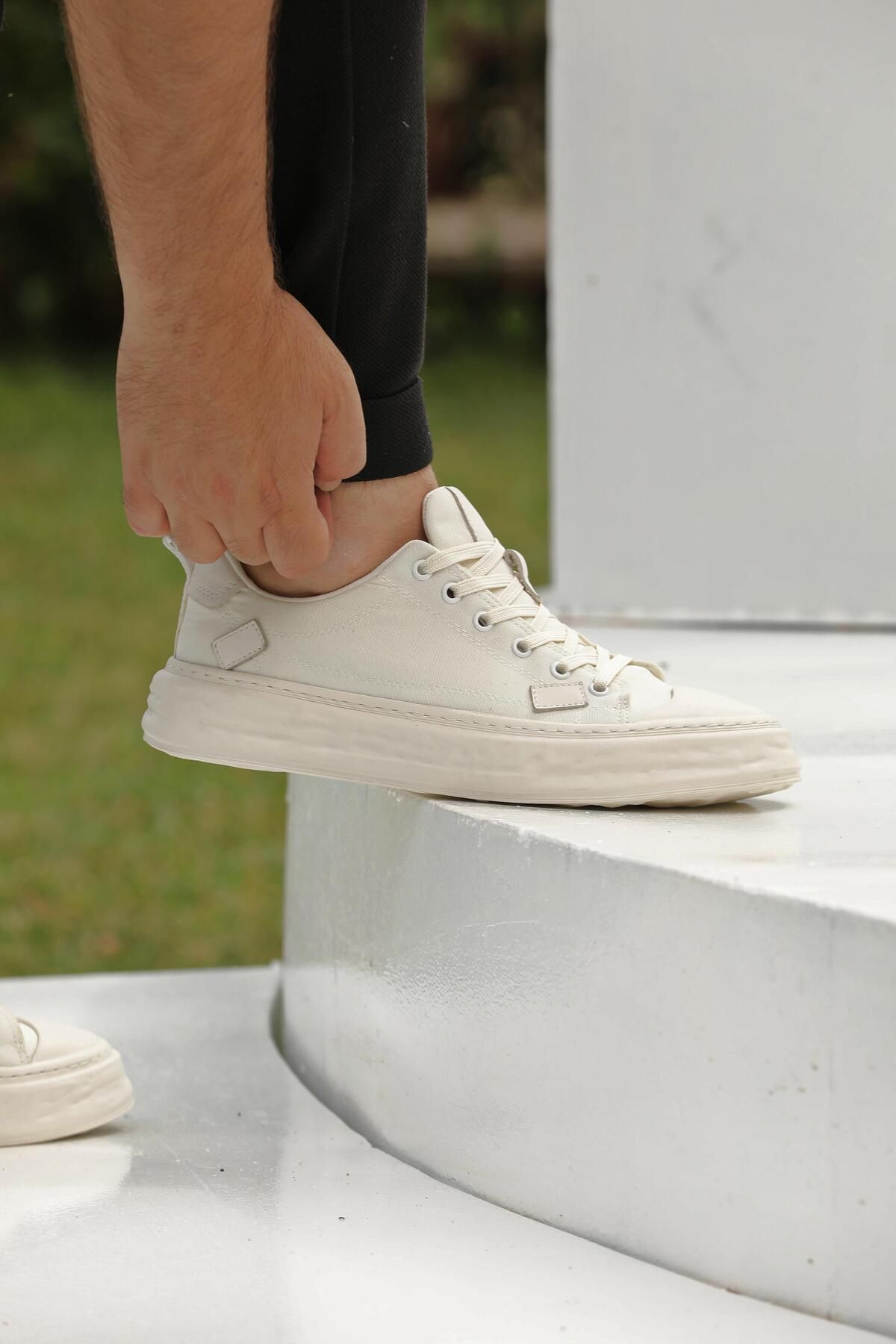 ByItallanoshoes WHİTE GREG 0389 HAKİKİ DERİ GÜNLÜK ERKEK SNEAKER AYAKKABI