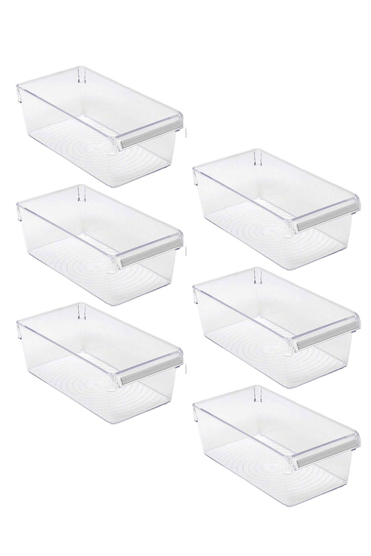 teknotrust Şeffaf 6'lı saklama kabı, dolap içi düzenleyici, 290x150x100 mm, renkli set