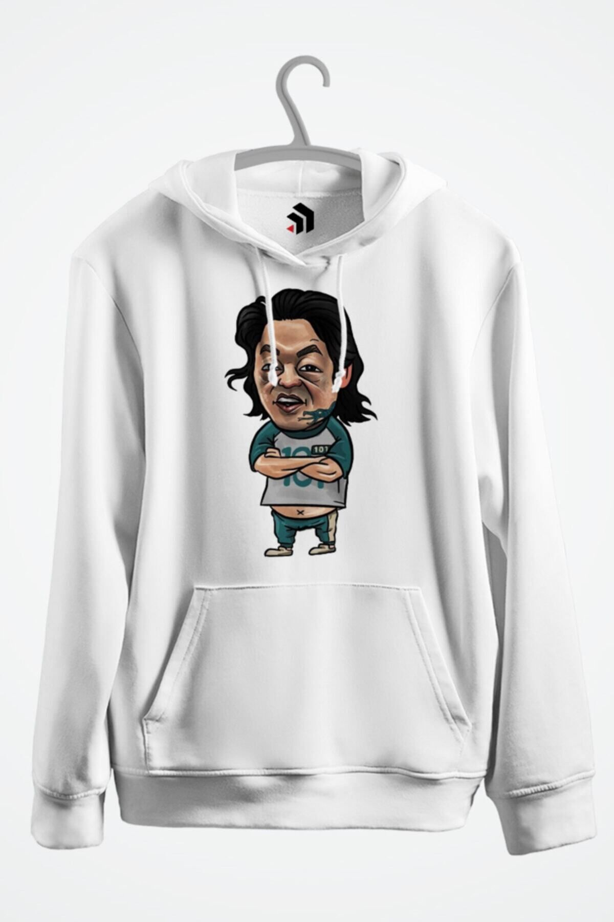 karikatürstore Squid Games 101. Gamer Baskılı Kapşonlu Sweatshirt