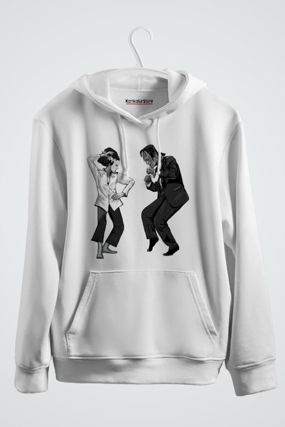karikatürstore Pulp Frankenstein Baskılı Kapşonlu Sweat
