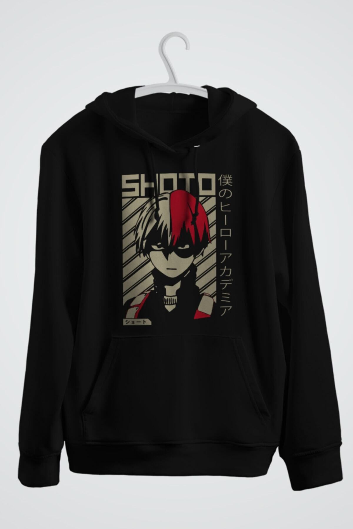 karikatürstore Shoto Todoroki My Hero Academia Baskılı Anime Kapşonlu Sweat