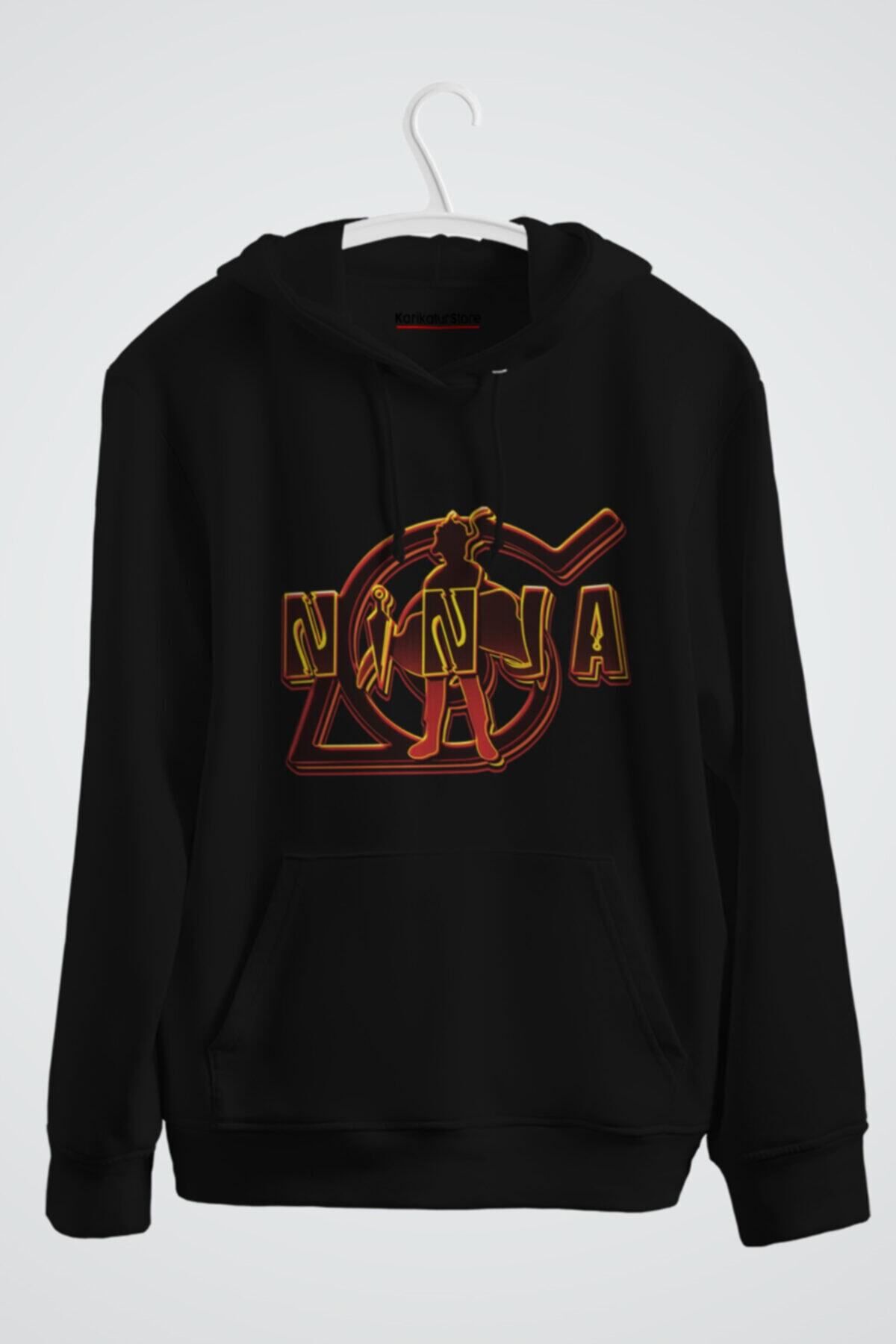 karikatürstore Nine Tailed Fox Host Baskılı Kapşonlu Sweat
