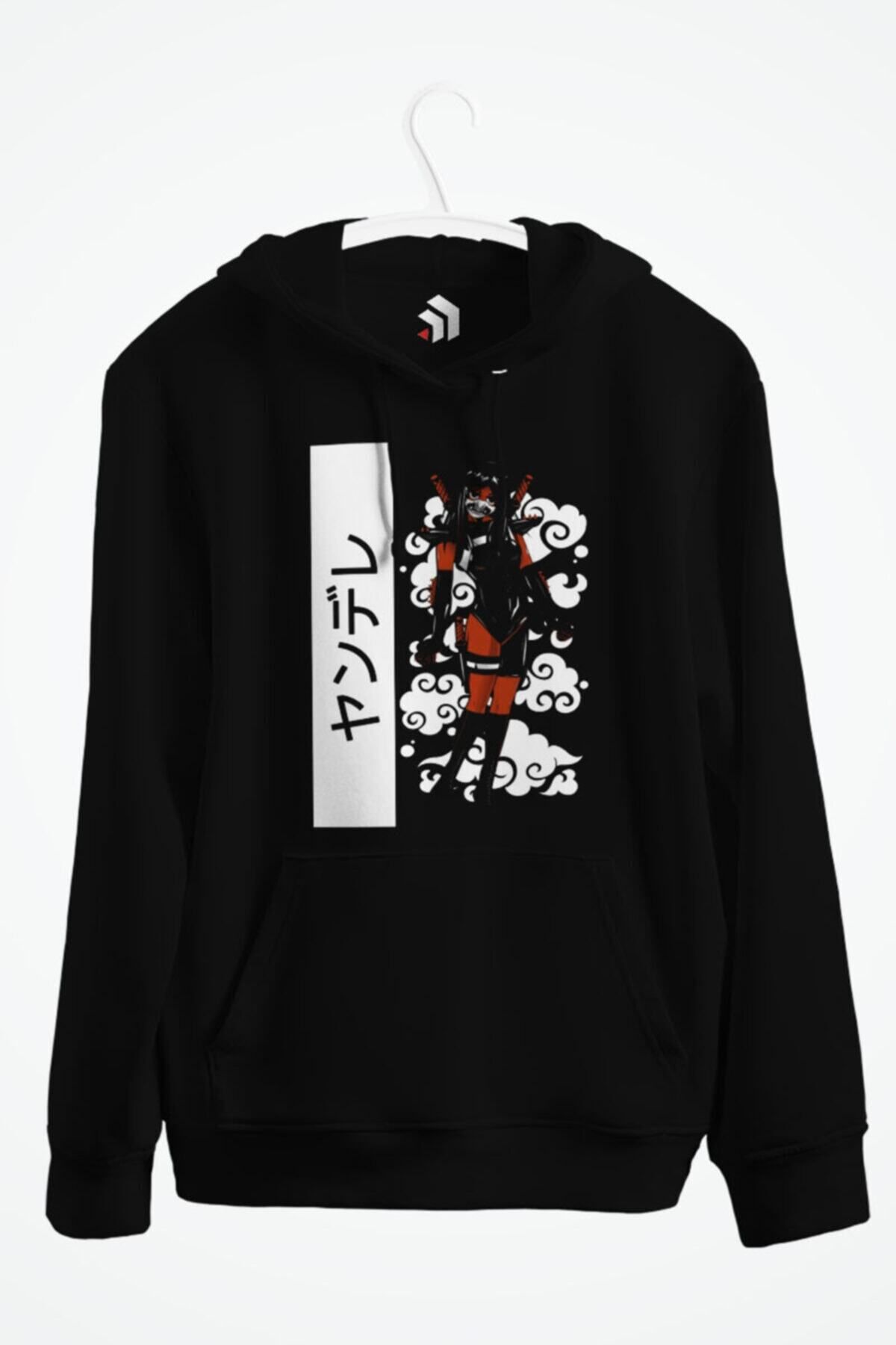 karikatürstore Yandere Oni Mask Gesugao Ecchi Anime Baskılı Kapşonlu Sweatshirt