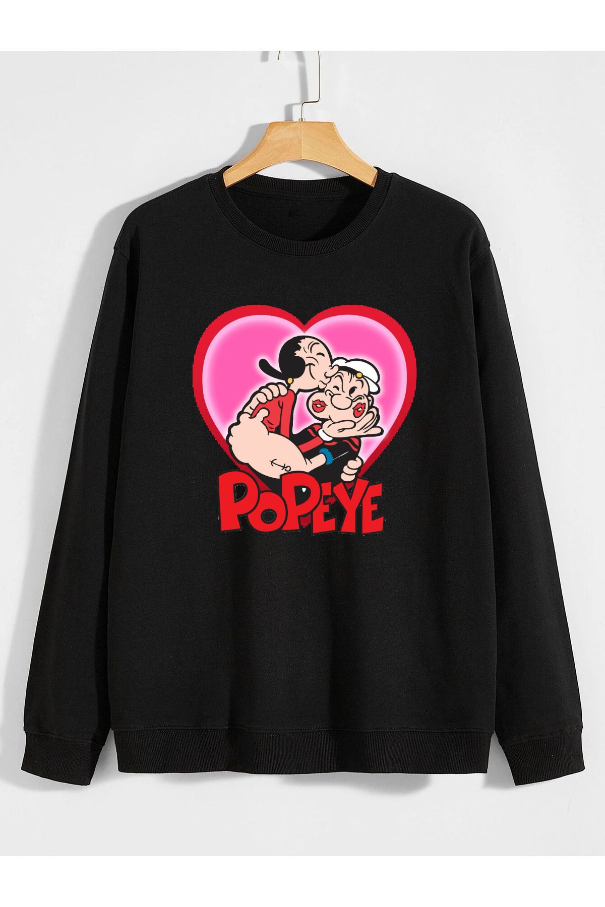 karikatürstore temel reis ve safinaz sevgili baskılı 0 yaka (bisiklet yaka) sweatshirt