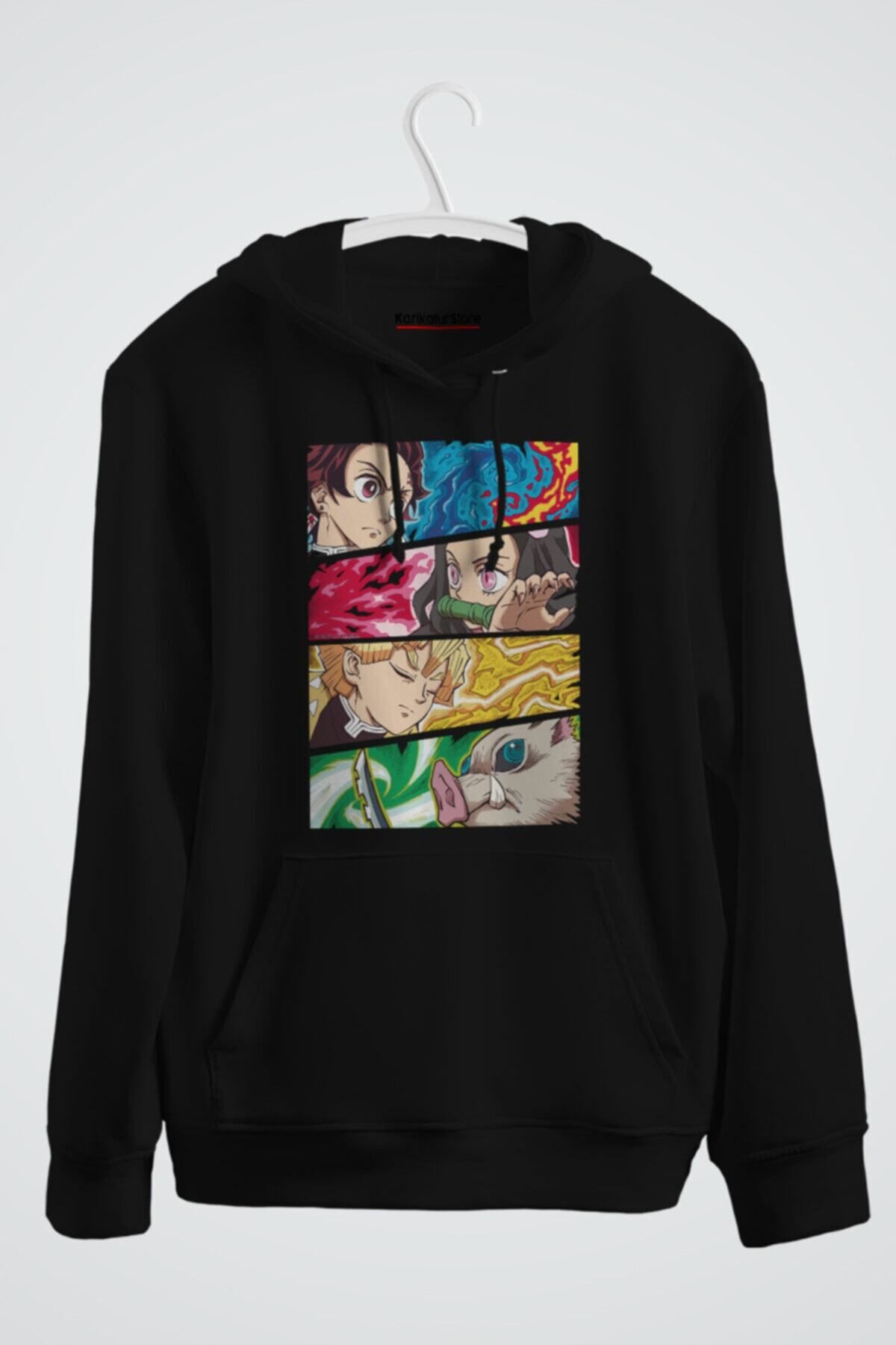 karikatürstore Demon Heroes Anime Baskılı Kapşonlu Sweat