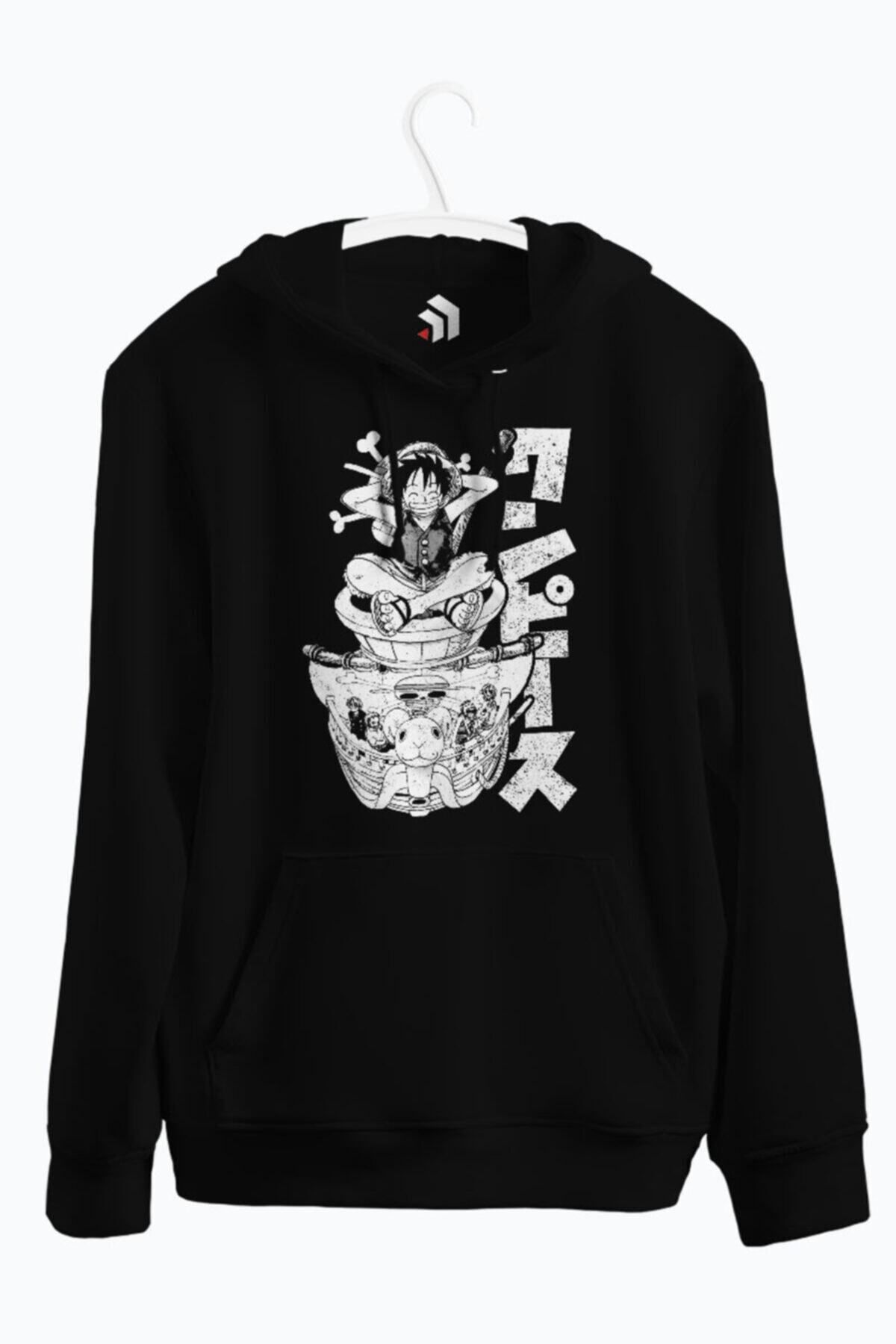karikatürstore Straw Hats Anime Baskılı Kapüşonlu Sweatshirt
