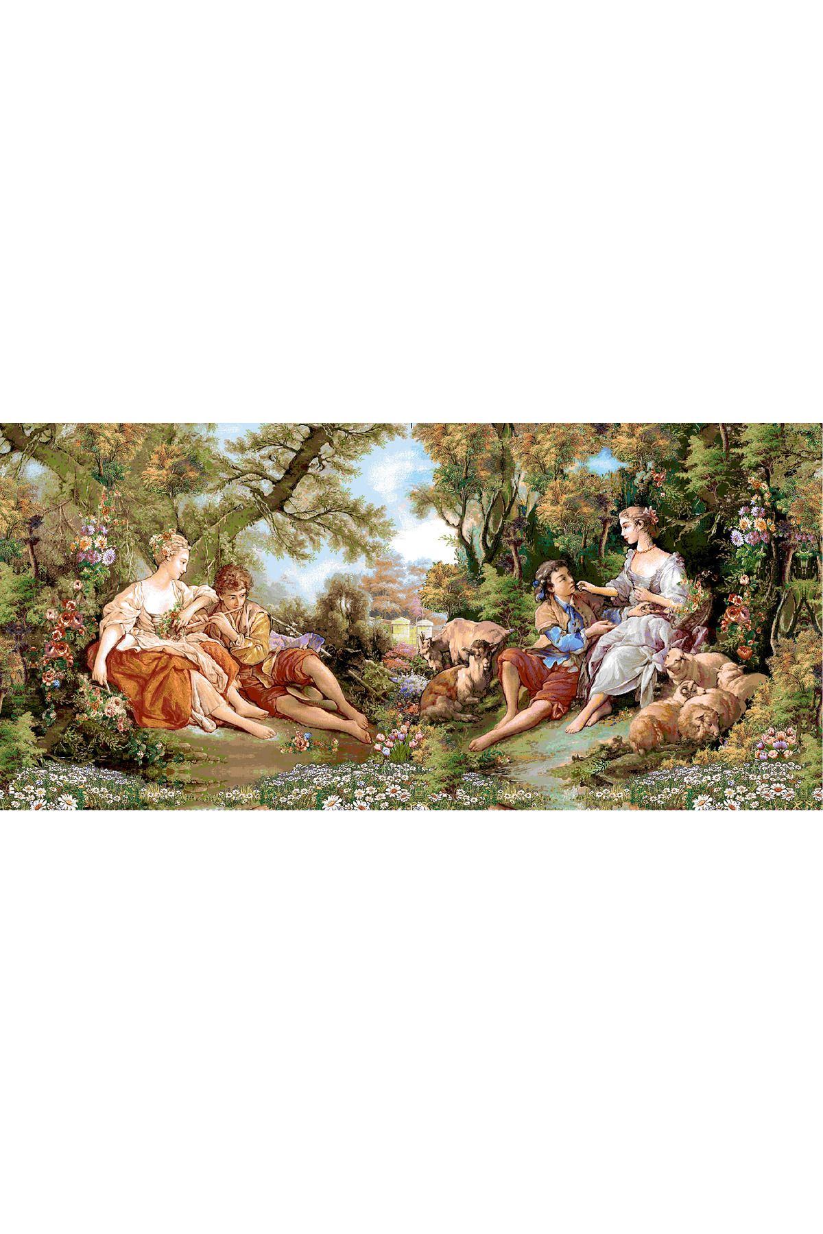 Niva Figüratif Seri-53 Dokuma Goblen Kumaş - Romeo ve Juliet 5