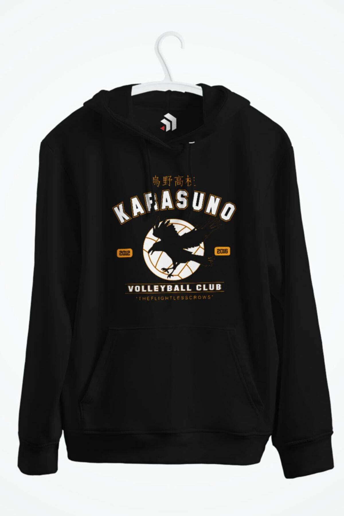 karikatürstore Anime Haikyuu Karasuno Baskılı Kapşonlu Sweatshirt