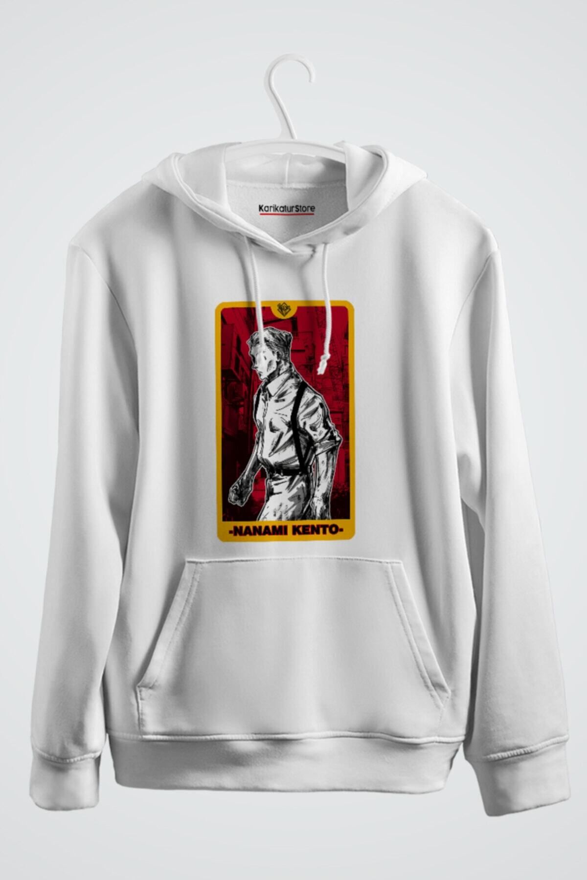 karikatürstore Nanami Red Frame Baskılı Kapüşonlu Sweatshirt