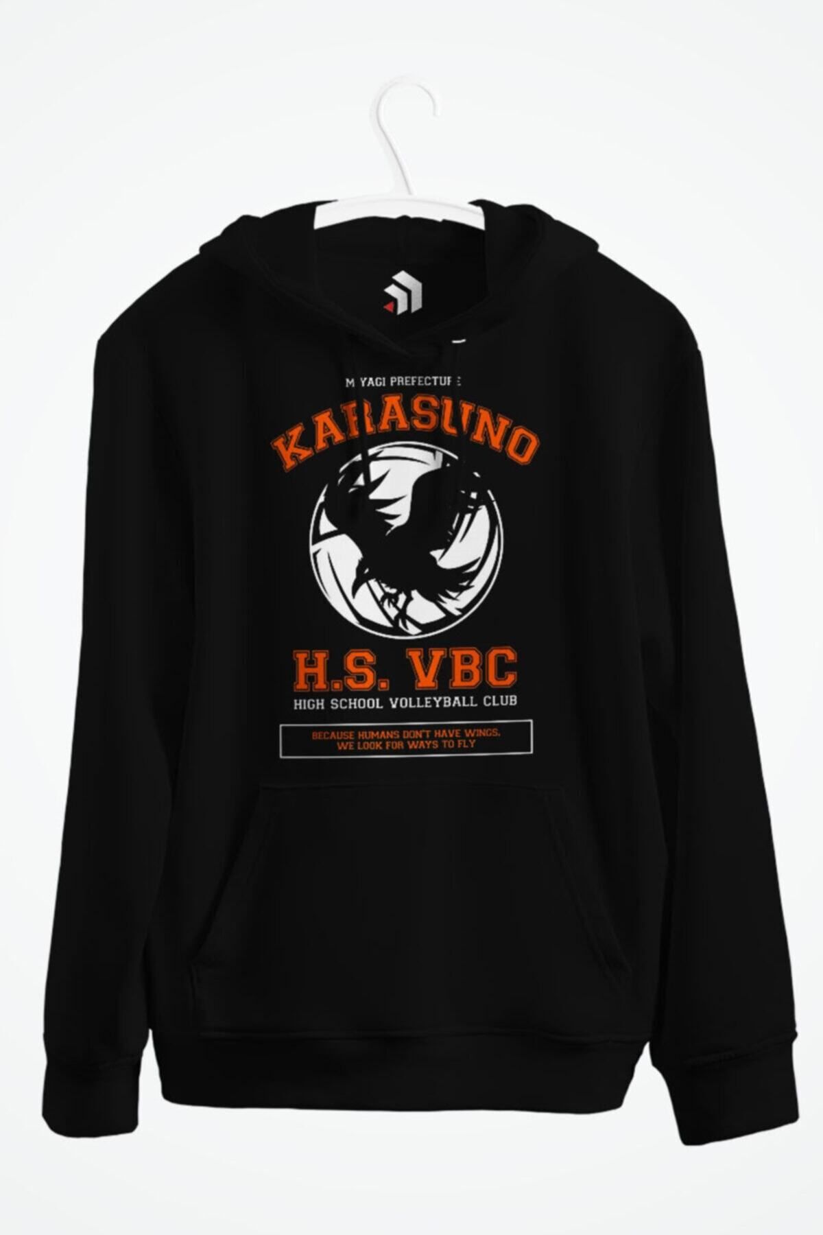 karikatürstore Karasuno Anime Baskılı Kapşonlu Sweatshirt