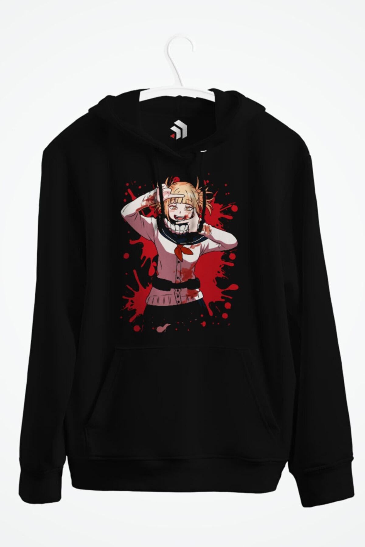 karikatürstore My Hero Academia Himiko Toga Anime Baskılı Kapüşonlu Sweatshirt