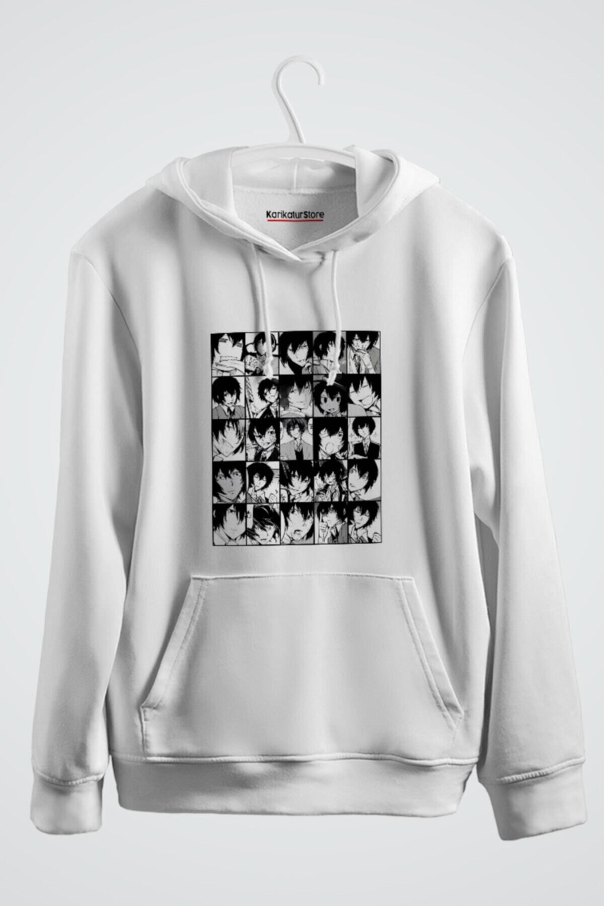 karikatürstore Dazai Osamu Bungou Stray Dogs Kolaj Anime Kapşonlu Sweat