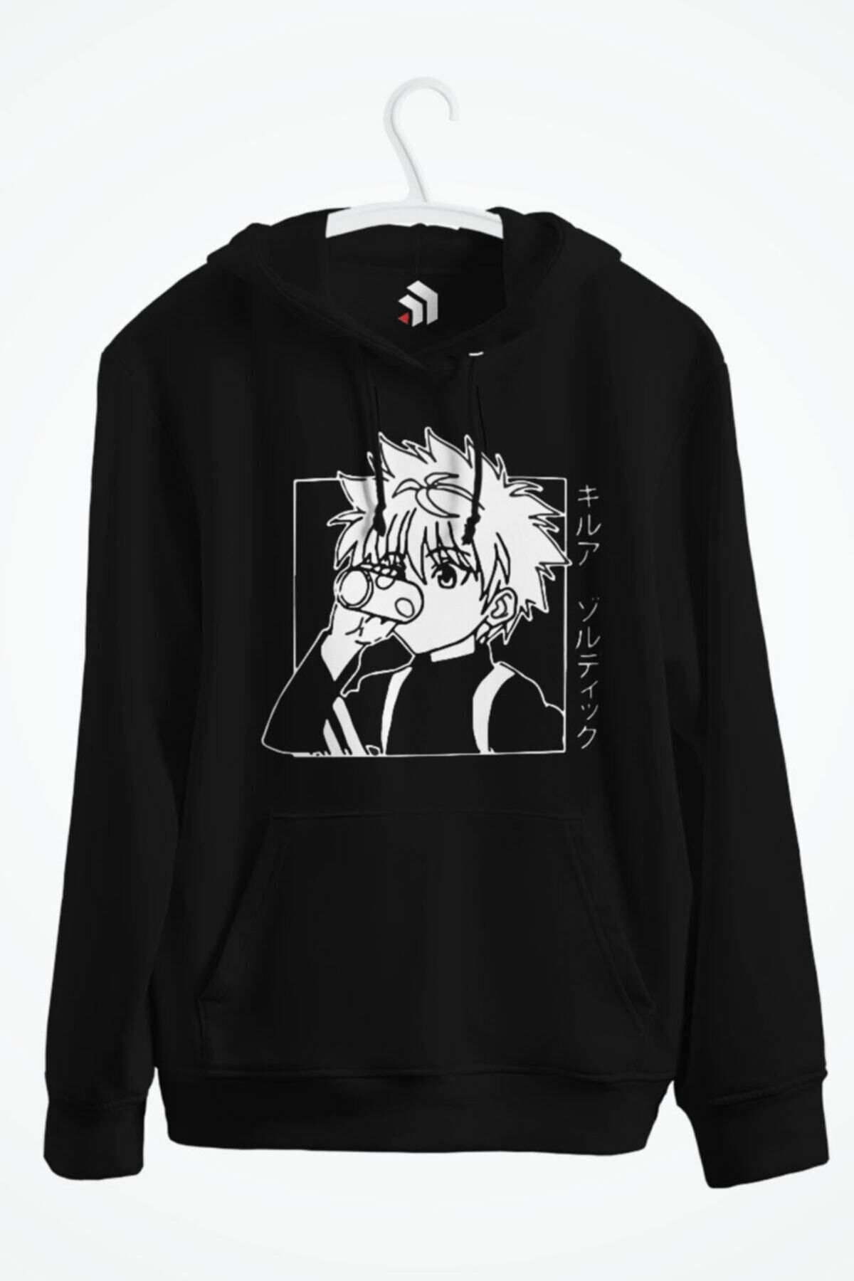 karikatürstore Hunter X Hunter Killua Anime Baskılı Kapüşonlu Sweatshirt