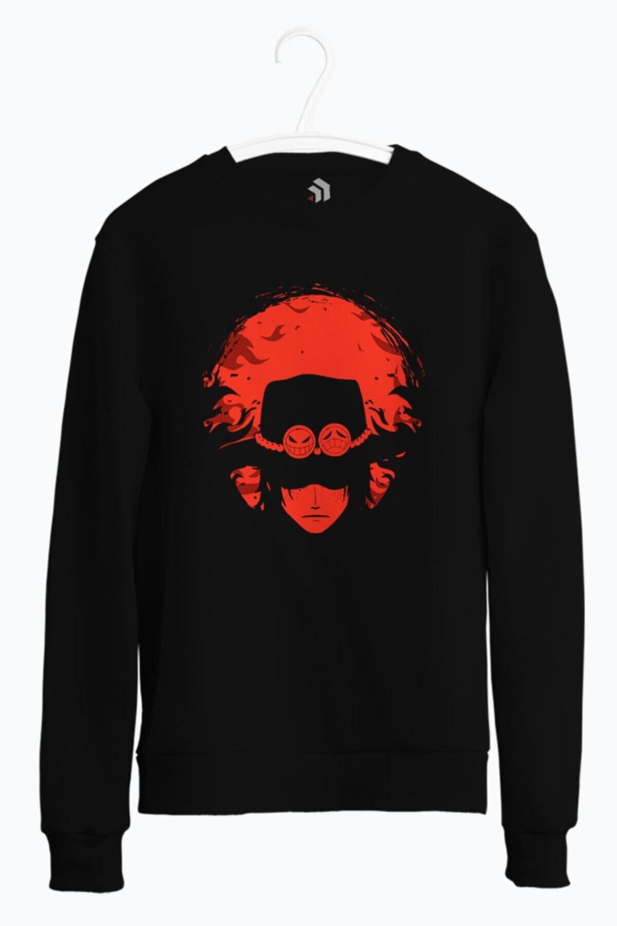 karikatürstore Fire Fist Ace Anime Baskılı Kapüşonlu Sweatshirt