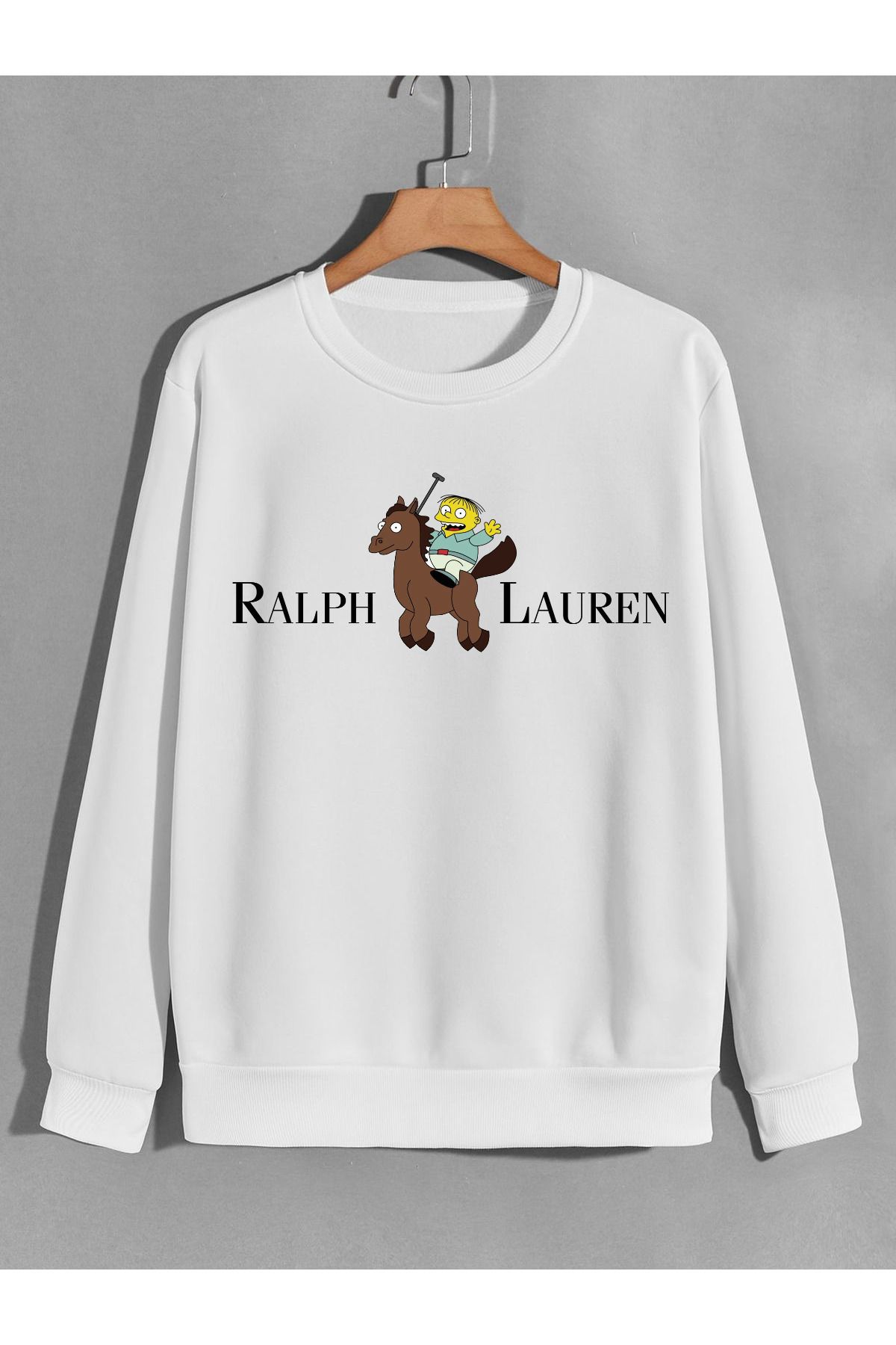 karikatürstore komik marka baskılı 0 yaka (bisiklet yaka) sweatshirt