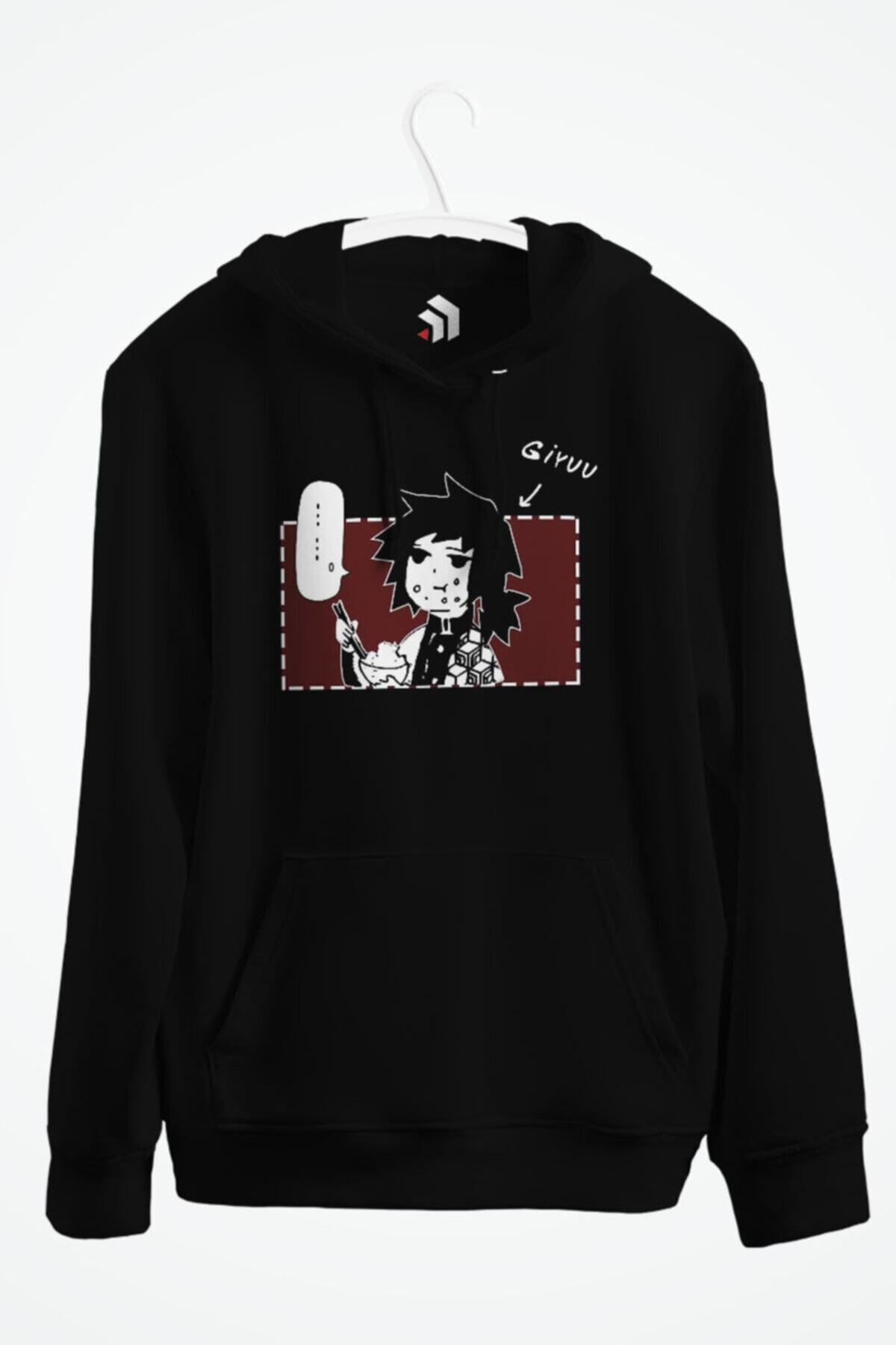 karikatürstore Giyuu Tomioka Demon Slayer Anime Baskılı Kapşonlu Sweatshirt