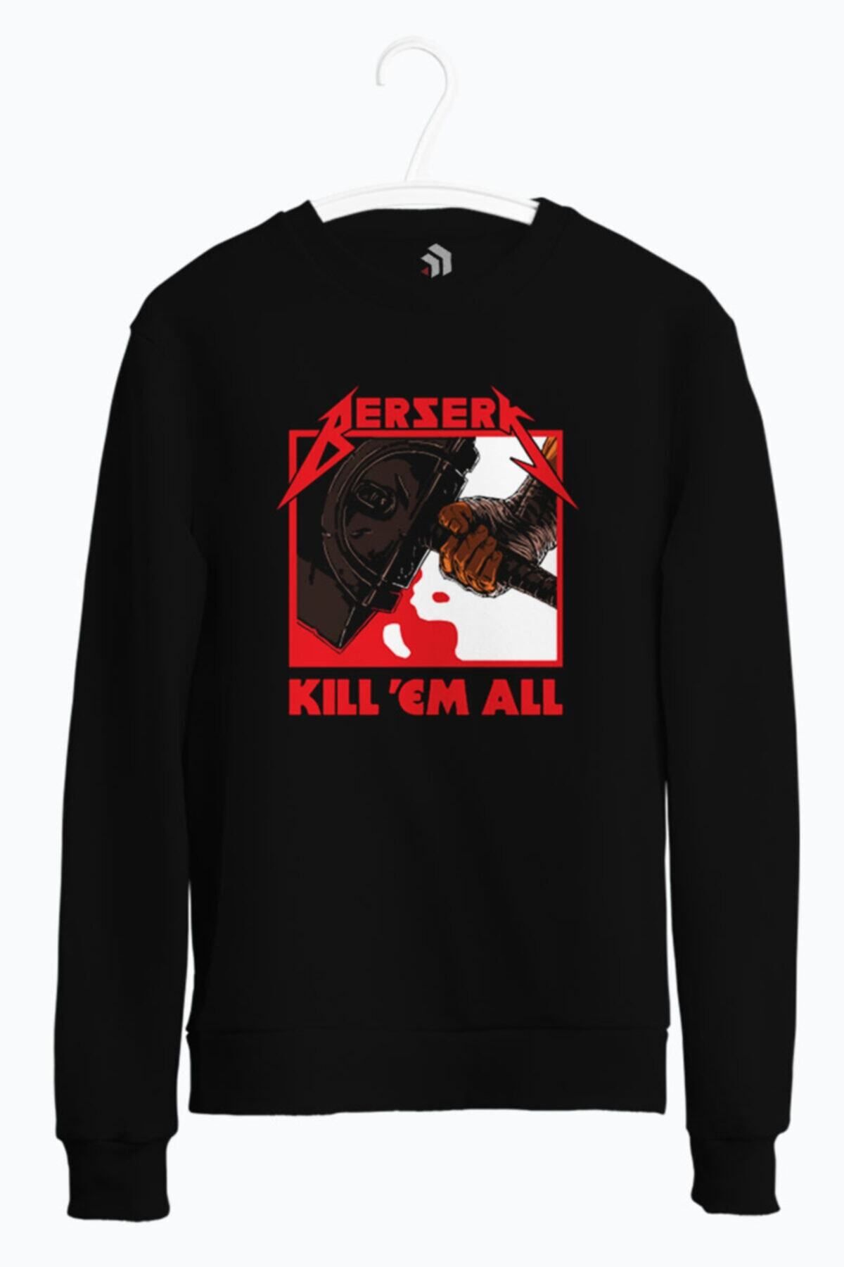 karikatürstore Berserk Metal Anime Baskılı Bisiklet Yaka Sweatshirt